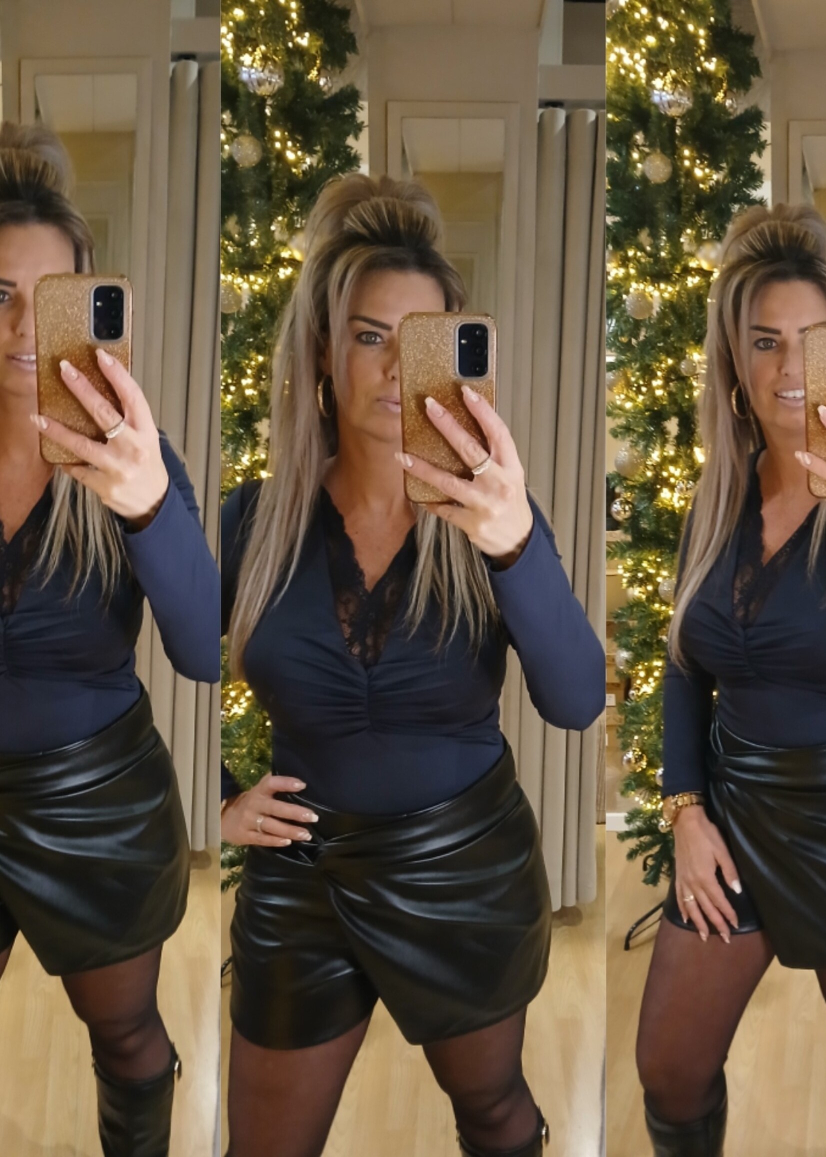 Classy Leather Skort Black