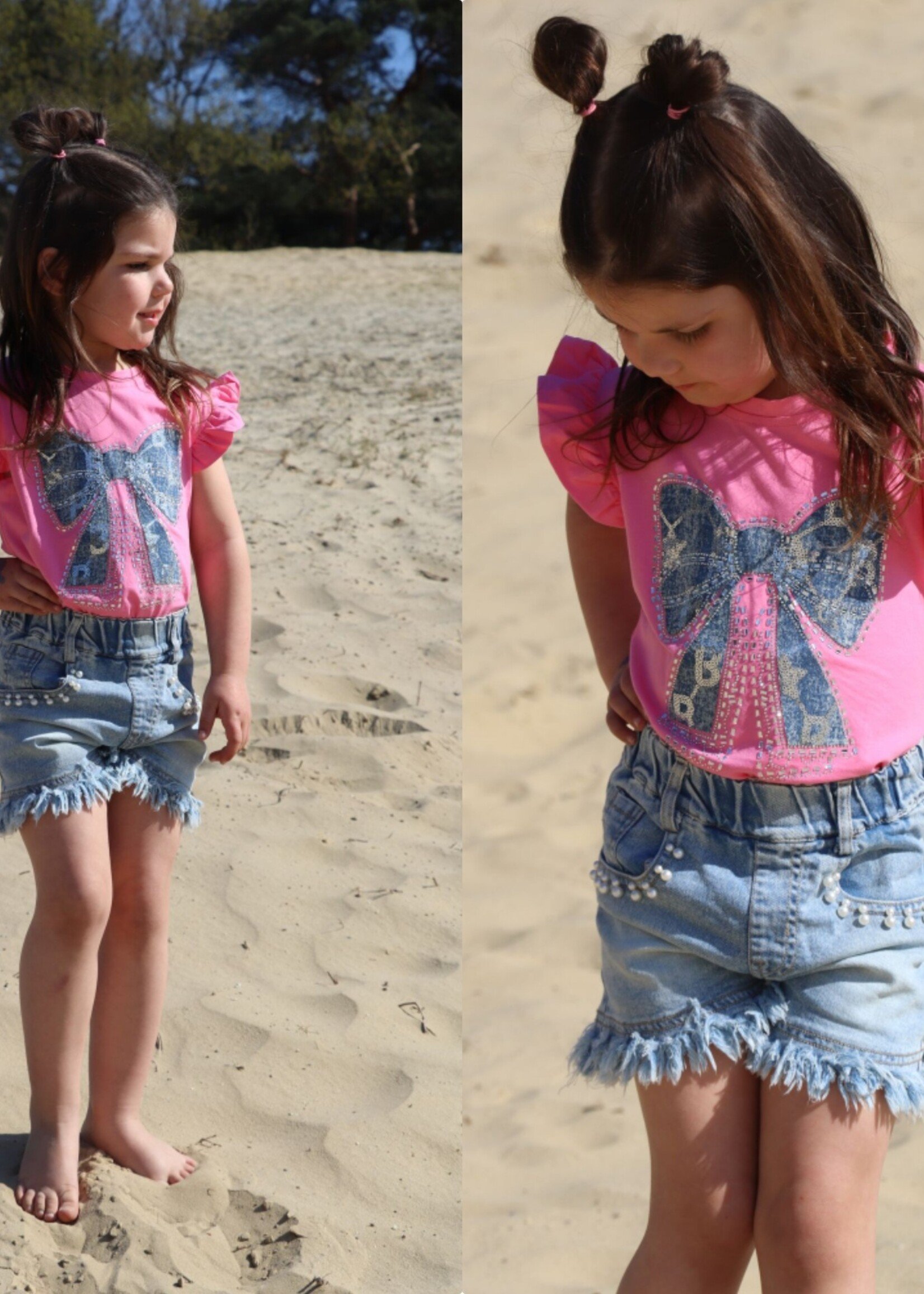 Glamour Bow Top Roze