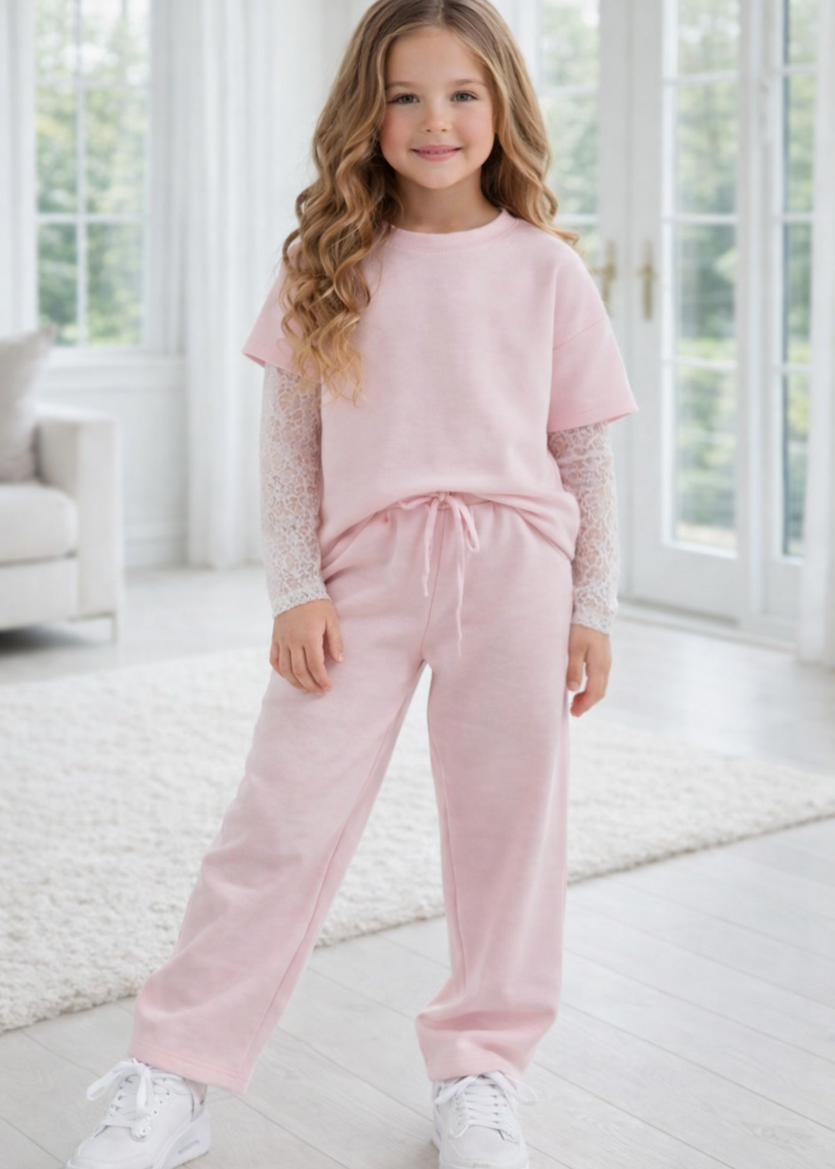 Jogging Lace Set Roze