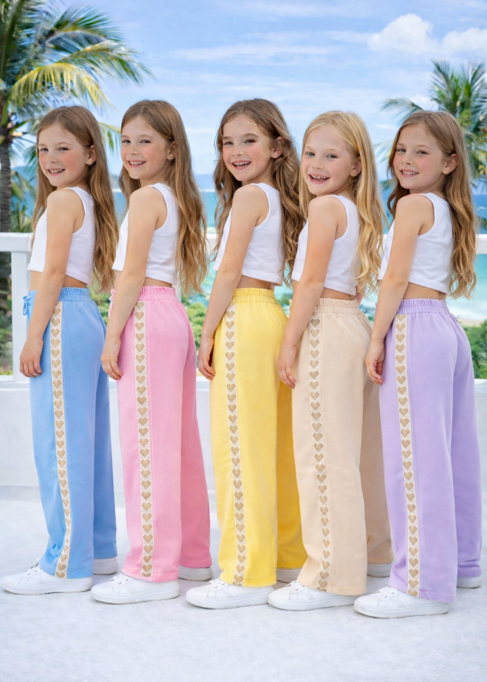 Sporty Heart Pants Pink