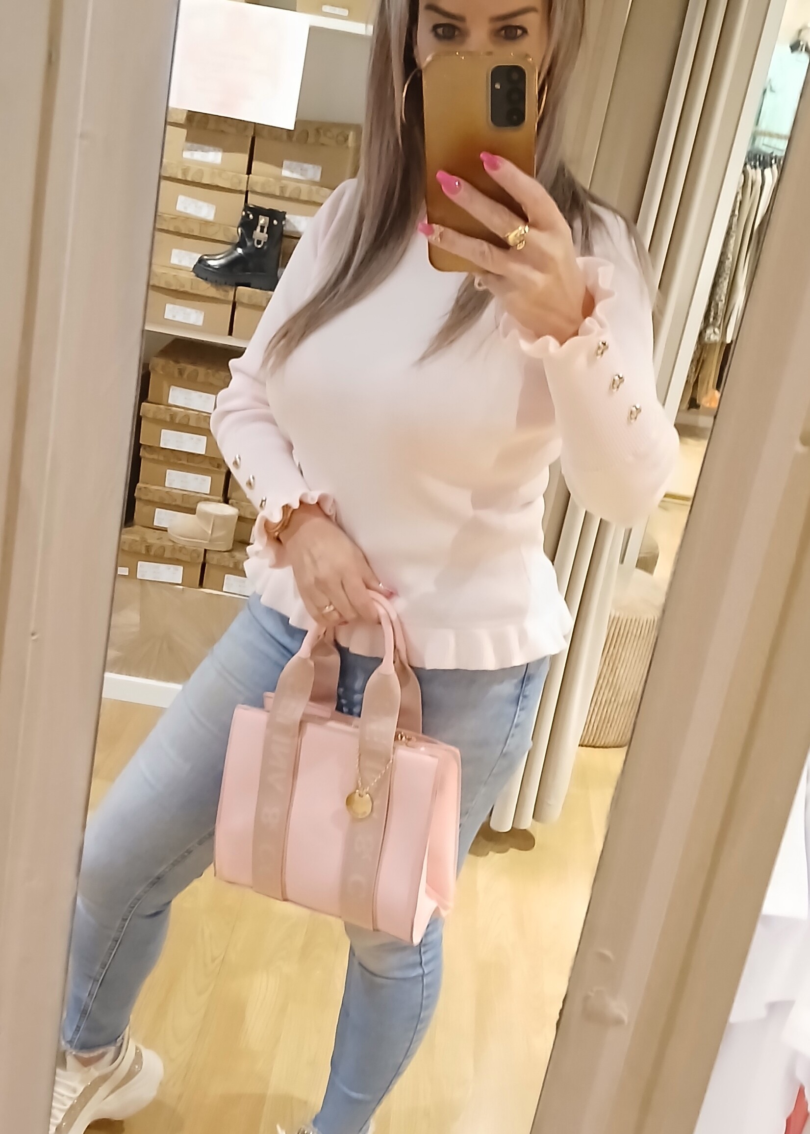 Ruffle Hearts Top Pink