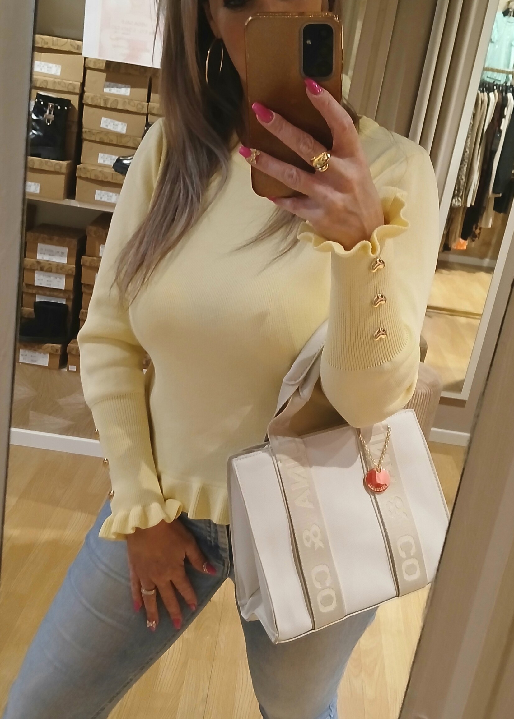 Ruffle Hearta Top Yellow