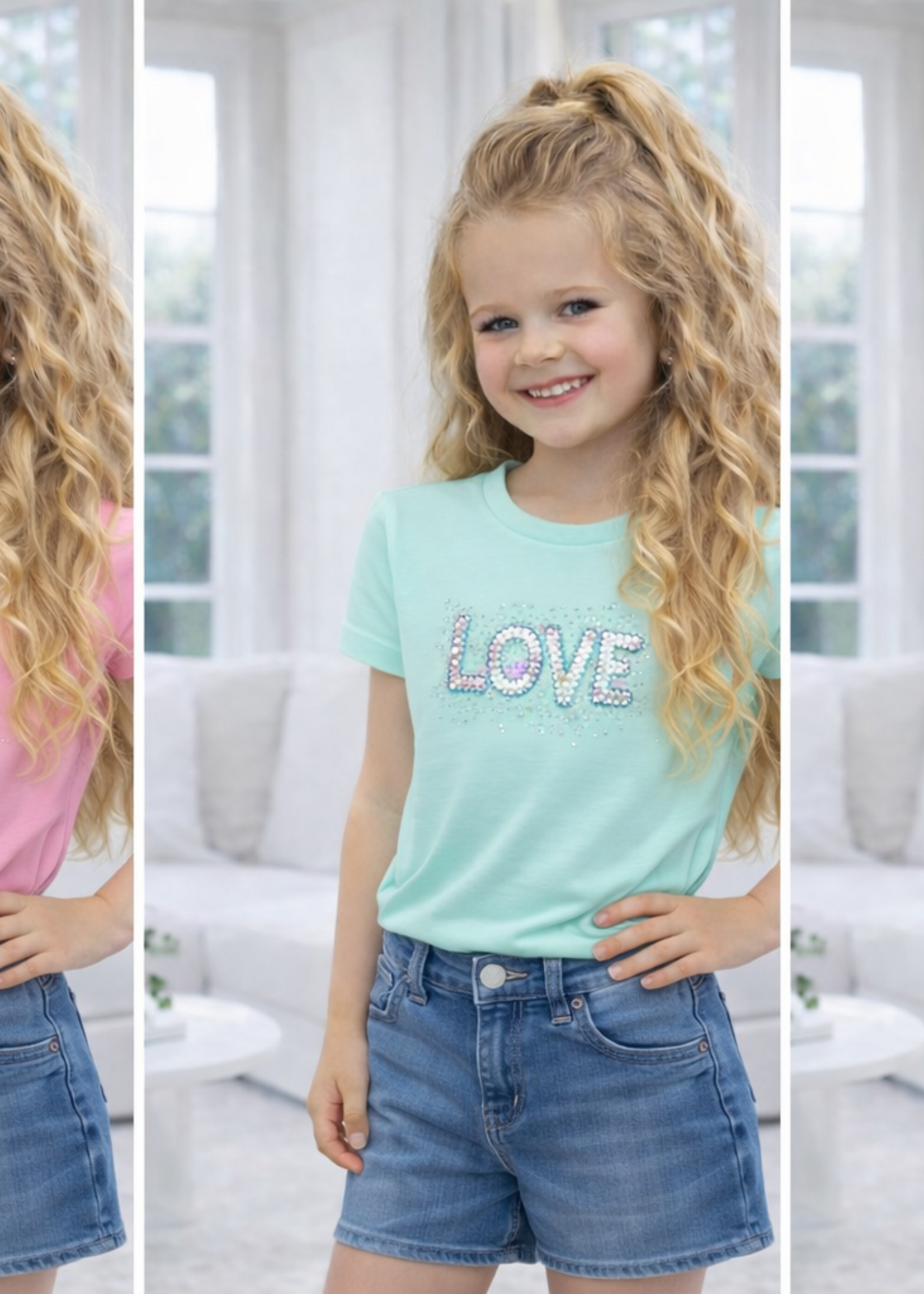 Glitter Love Shirt Mint