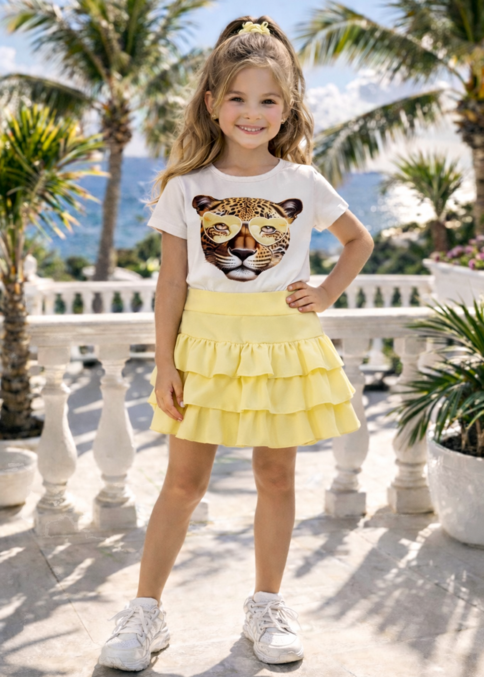 Panther Sunglass Shirt Yellow