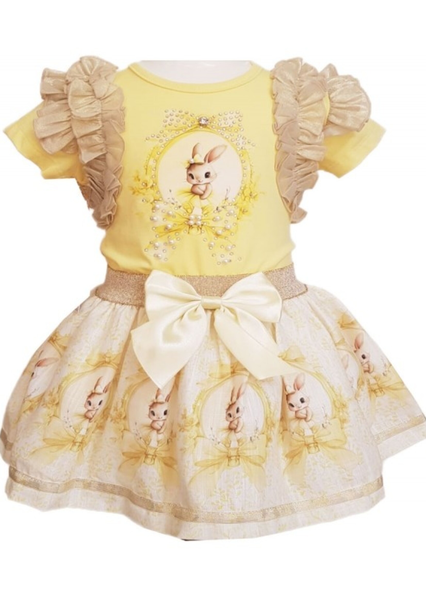 Luxury Bunny Bow Set Yellow
