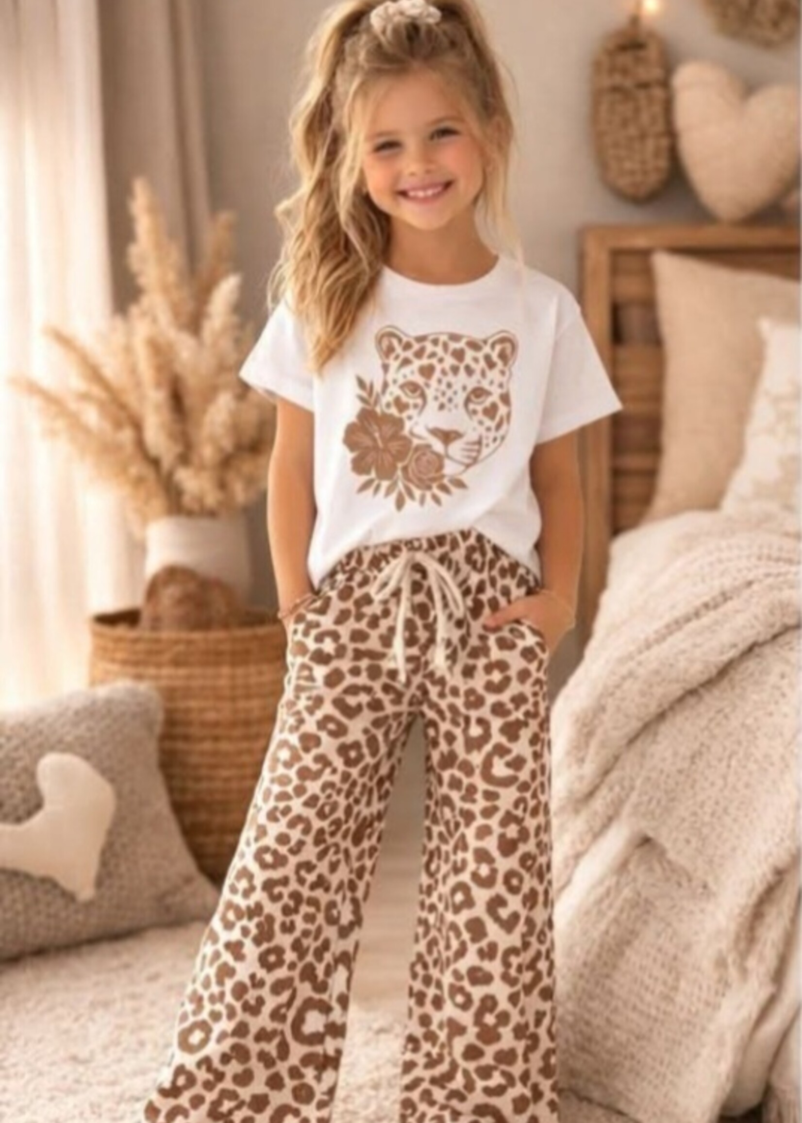 Leopard Head T-Shirt Taupe
