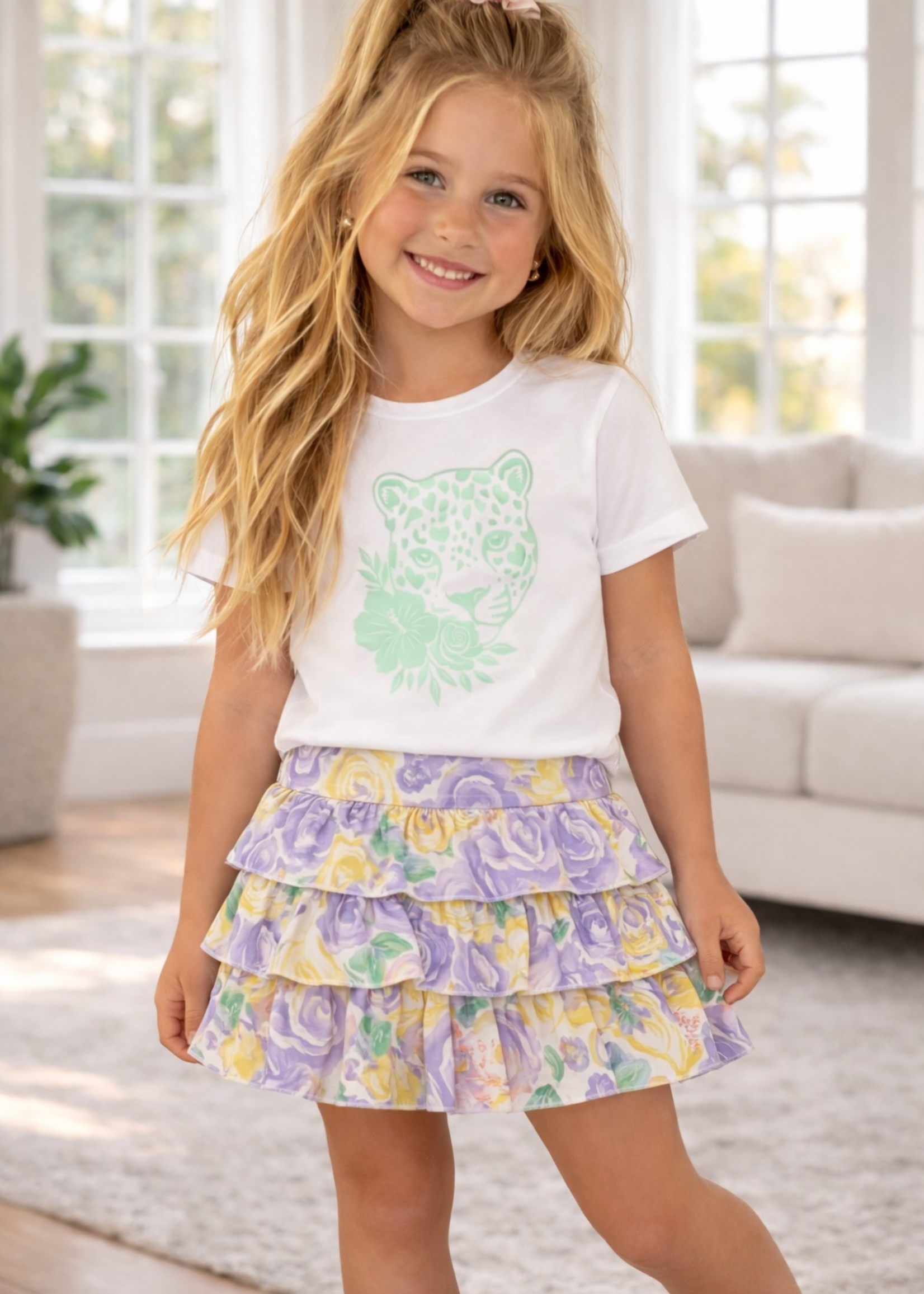 Leopard Head T-Shirt Mint