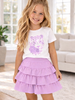 Leopard Head T-Shirt Lila