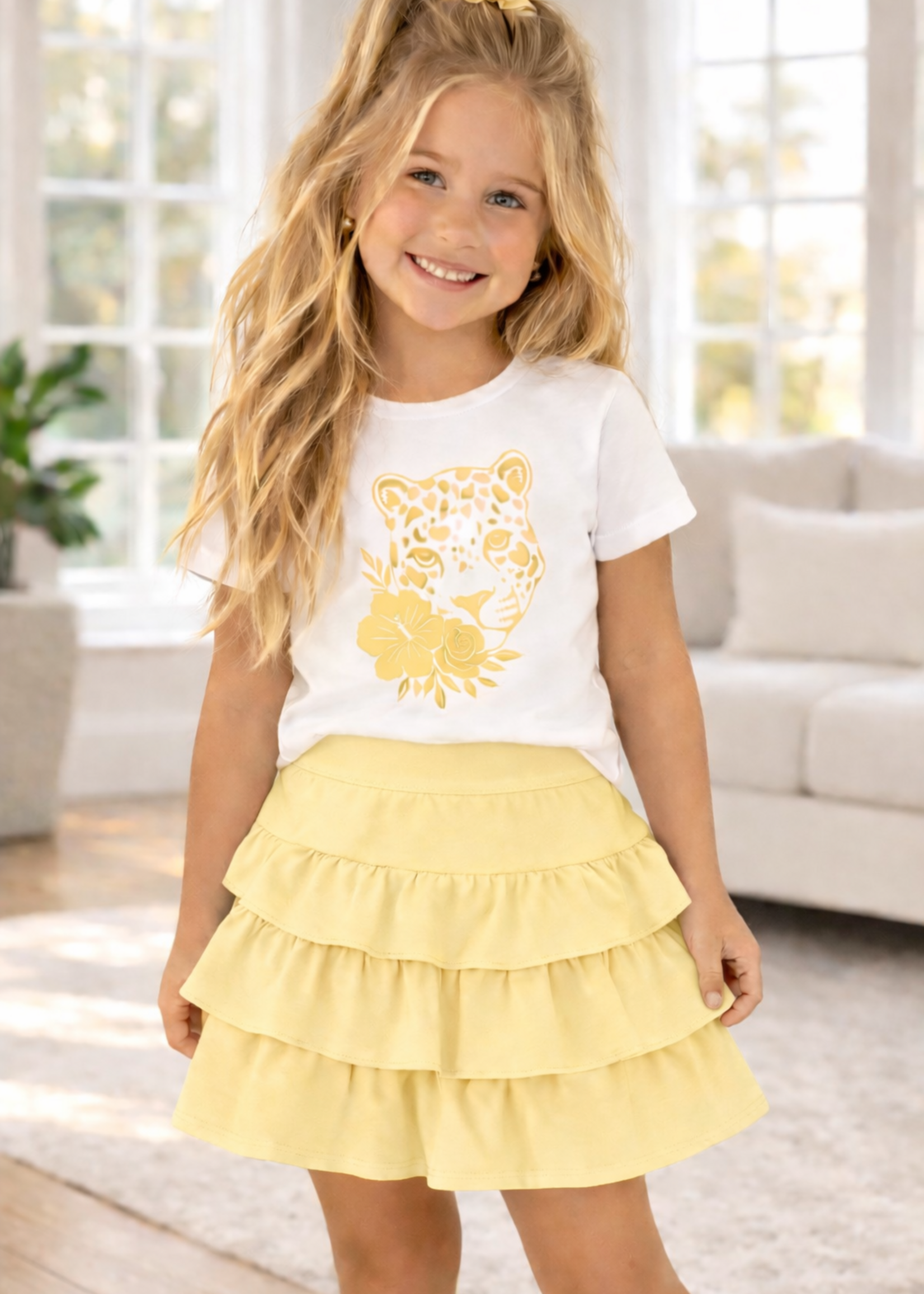 Leopard Head T-Shirt Yellow