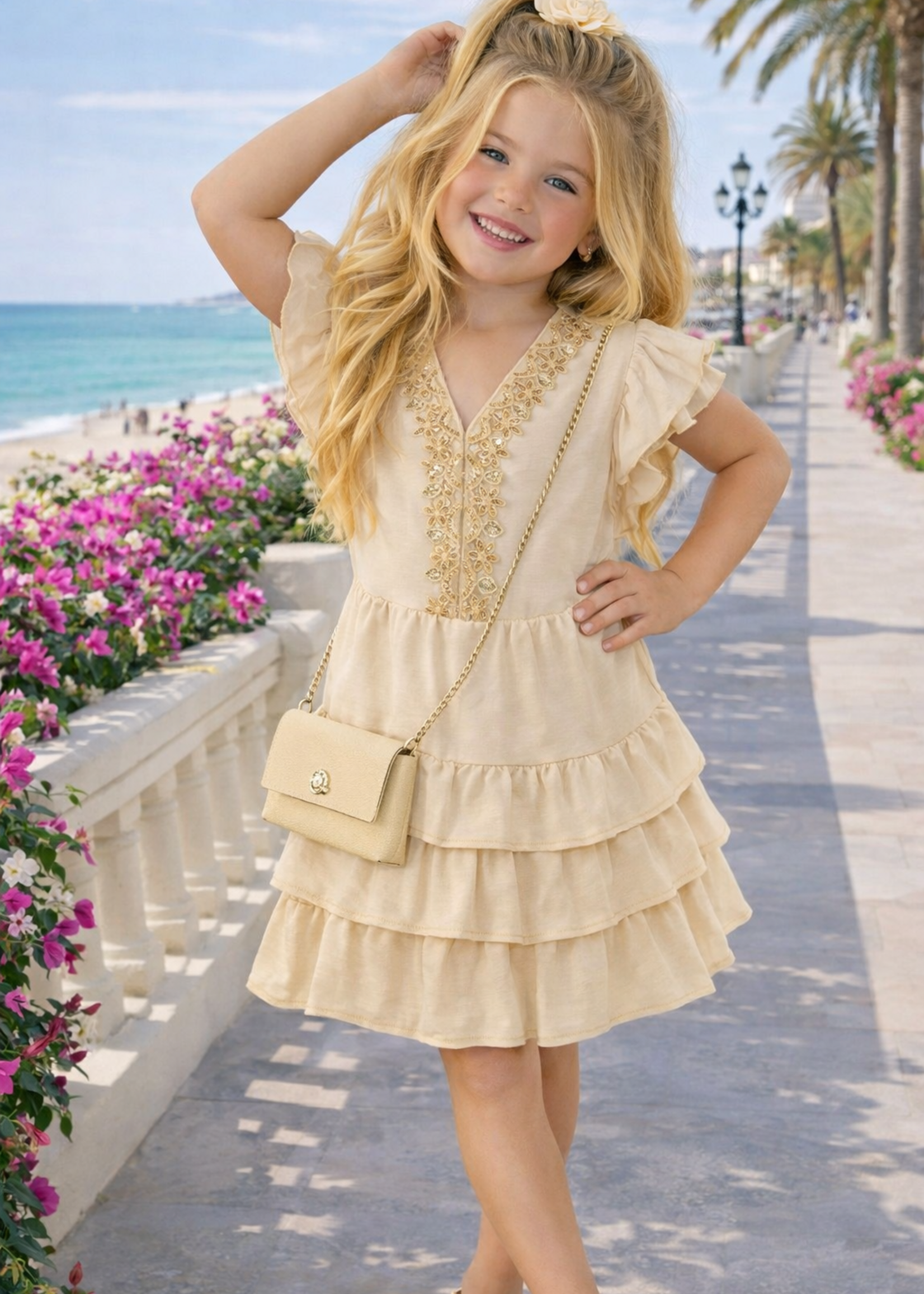 Gold Ibiza Dress Beige