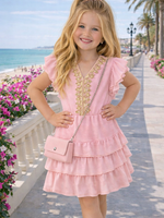 Gold Ibiza Dress Pink