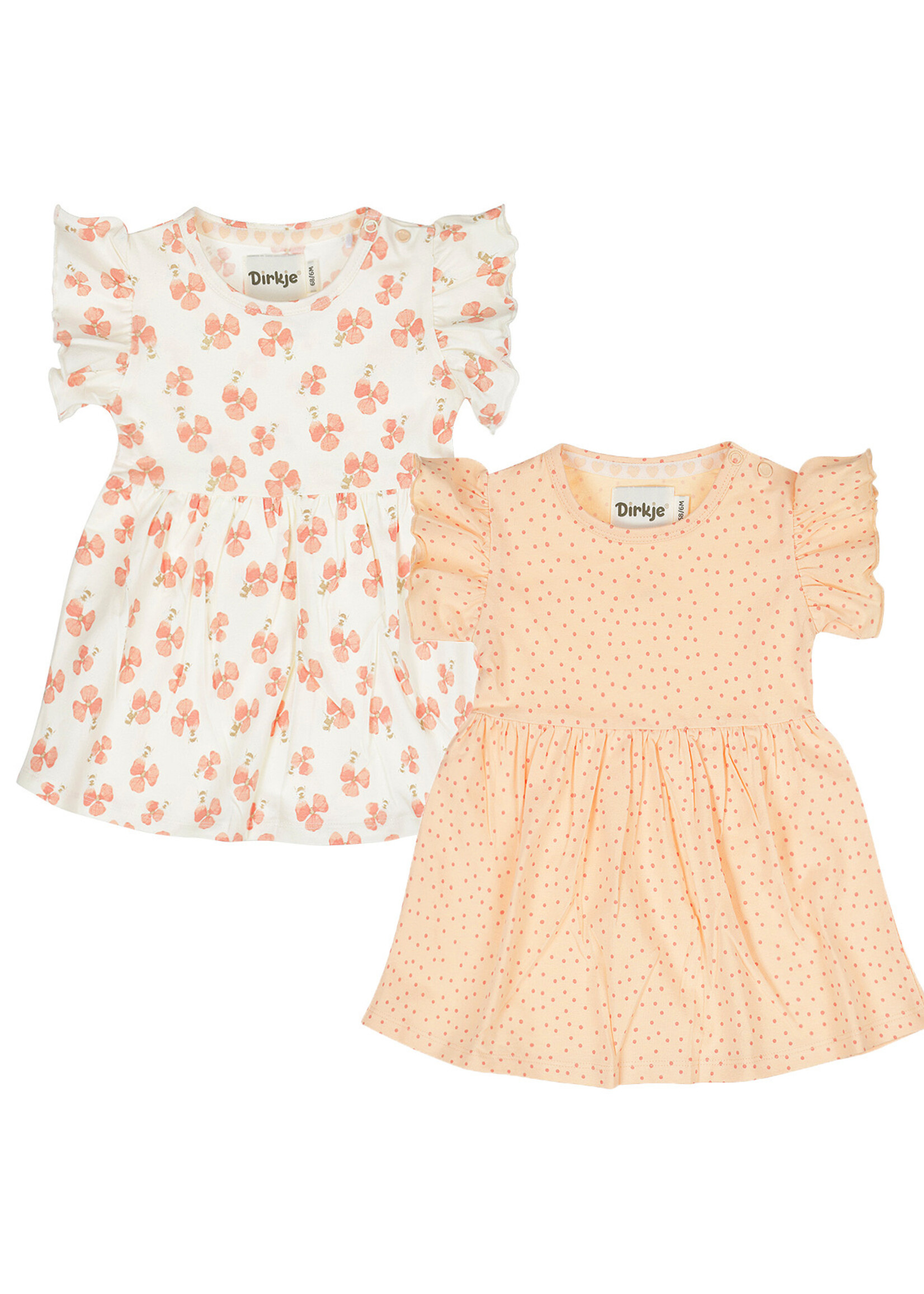 Dirkje 2 Pack Girls Dresses Peach