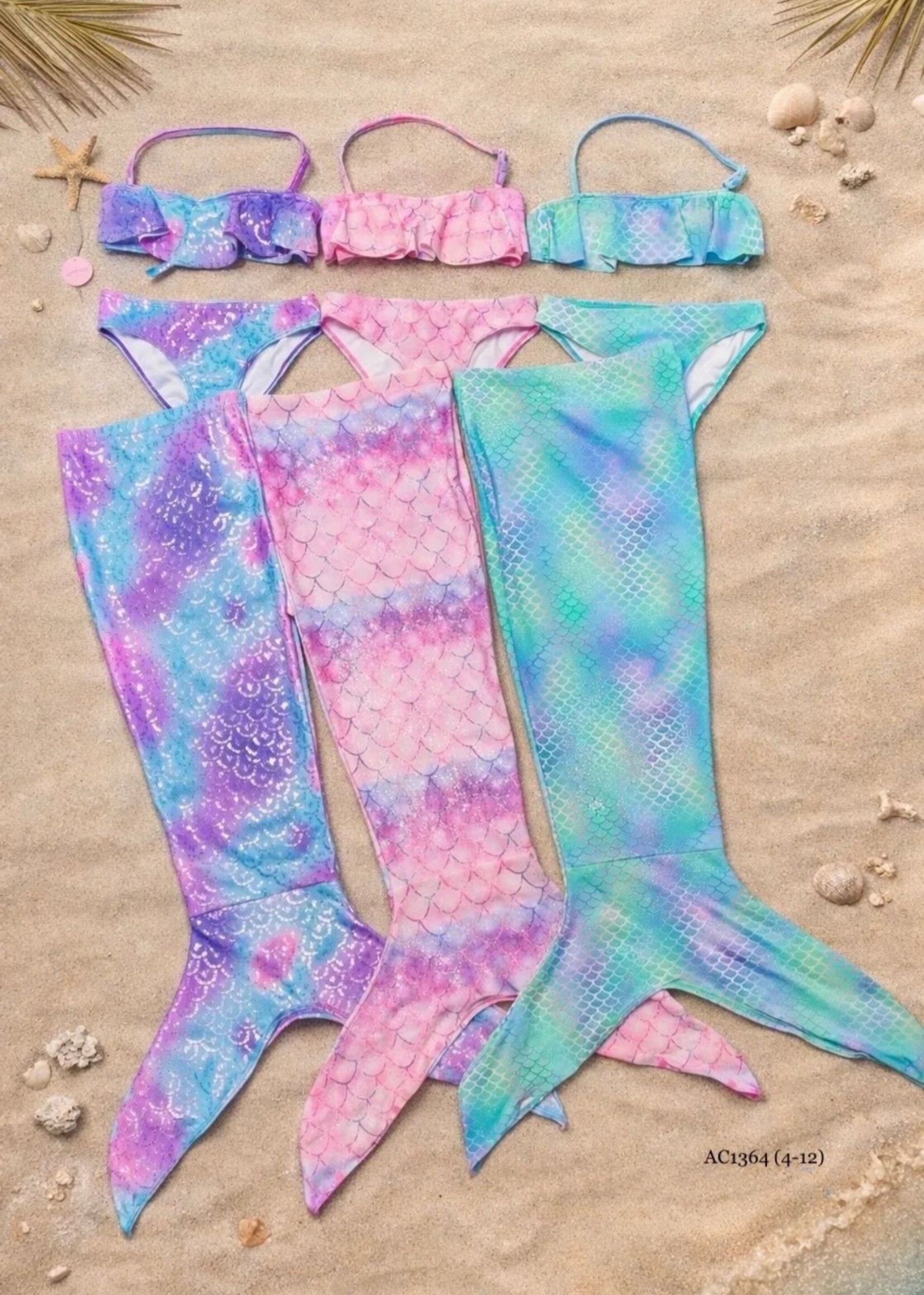 Mermaid Long Tail Set Pink