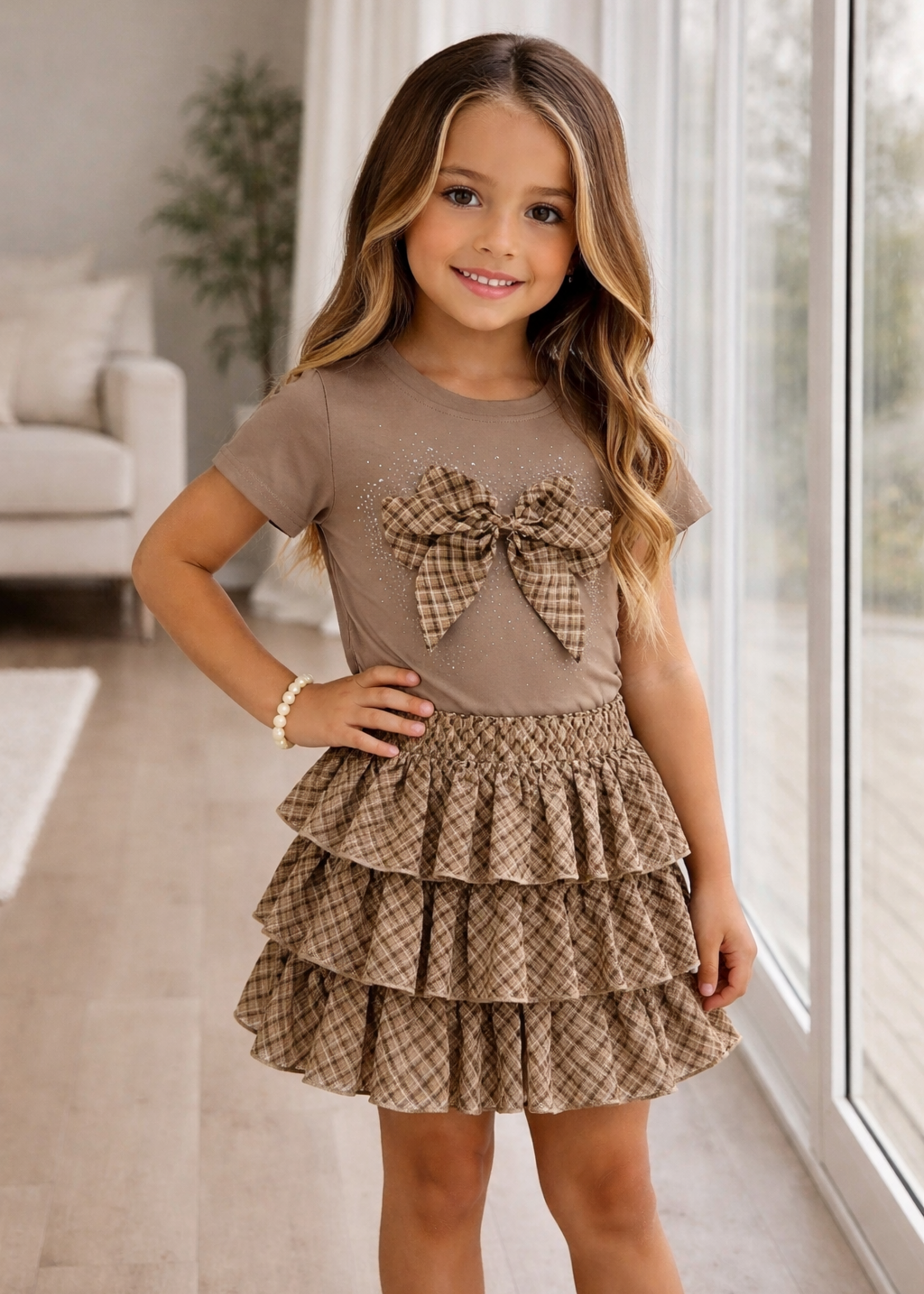 Lovely Bow Set Brown