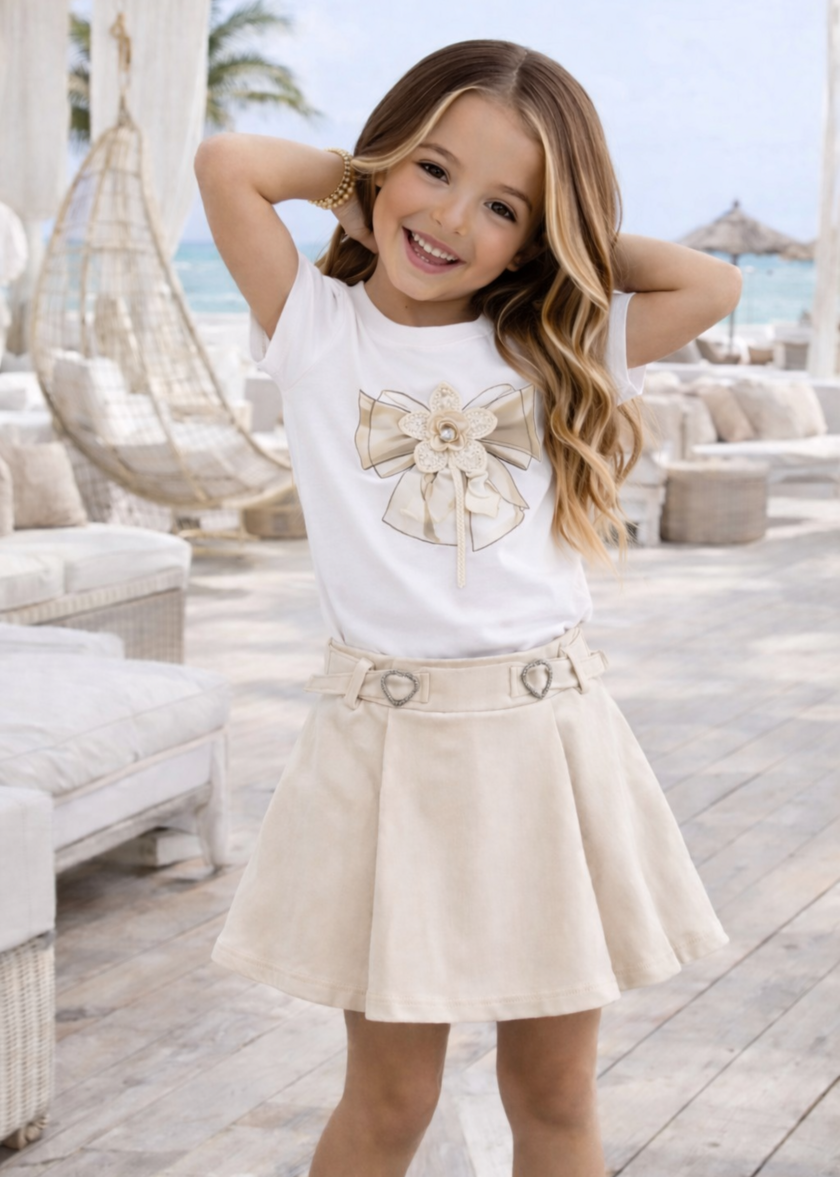 Flower Bow Top White