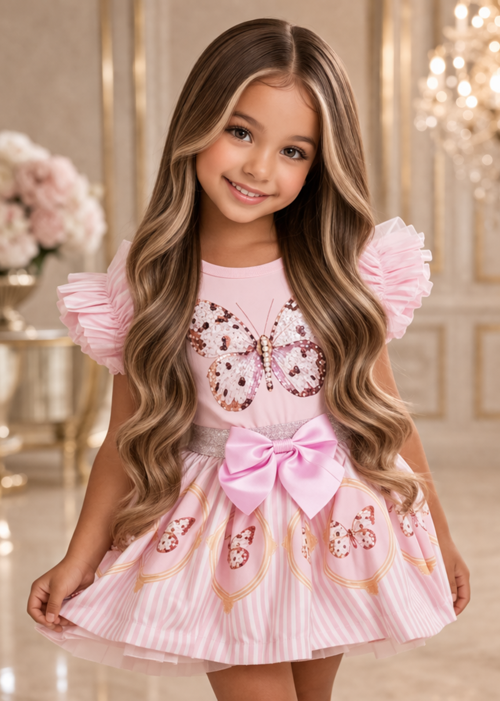 Luxury Diamond Butterfly Set Pink