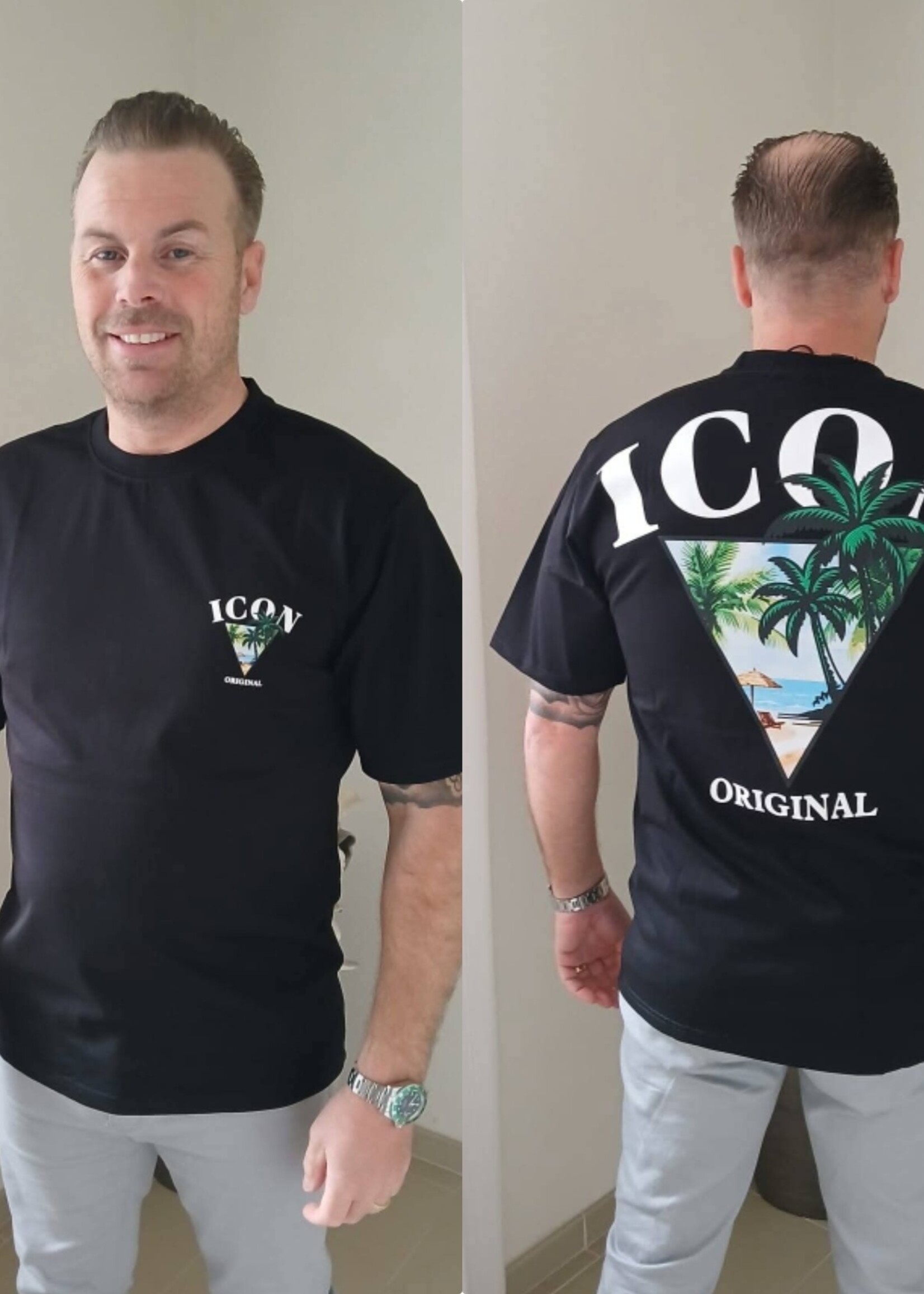 Men Icon Palm Island Black