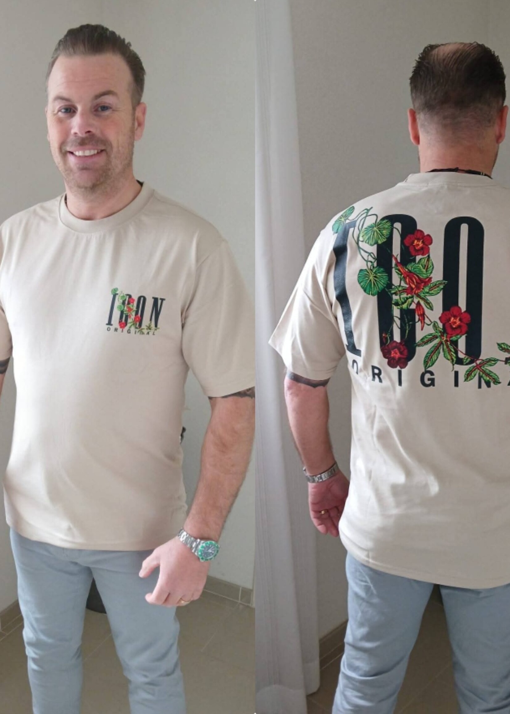 Men Icon Floral Beige