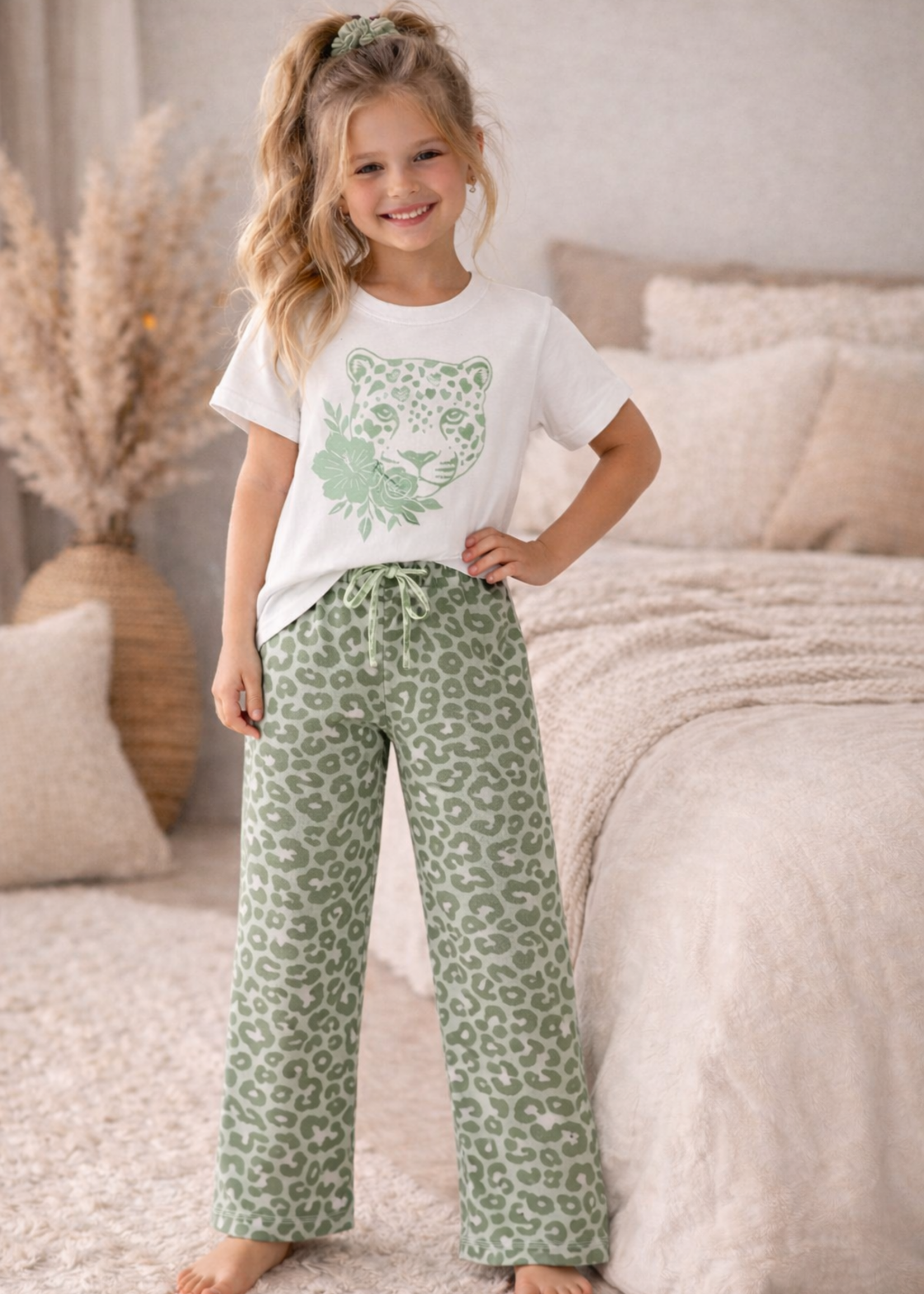 Leopard Head T-Shirt Mint