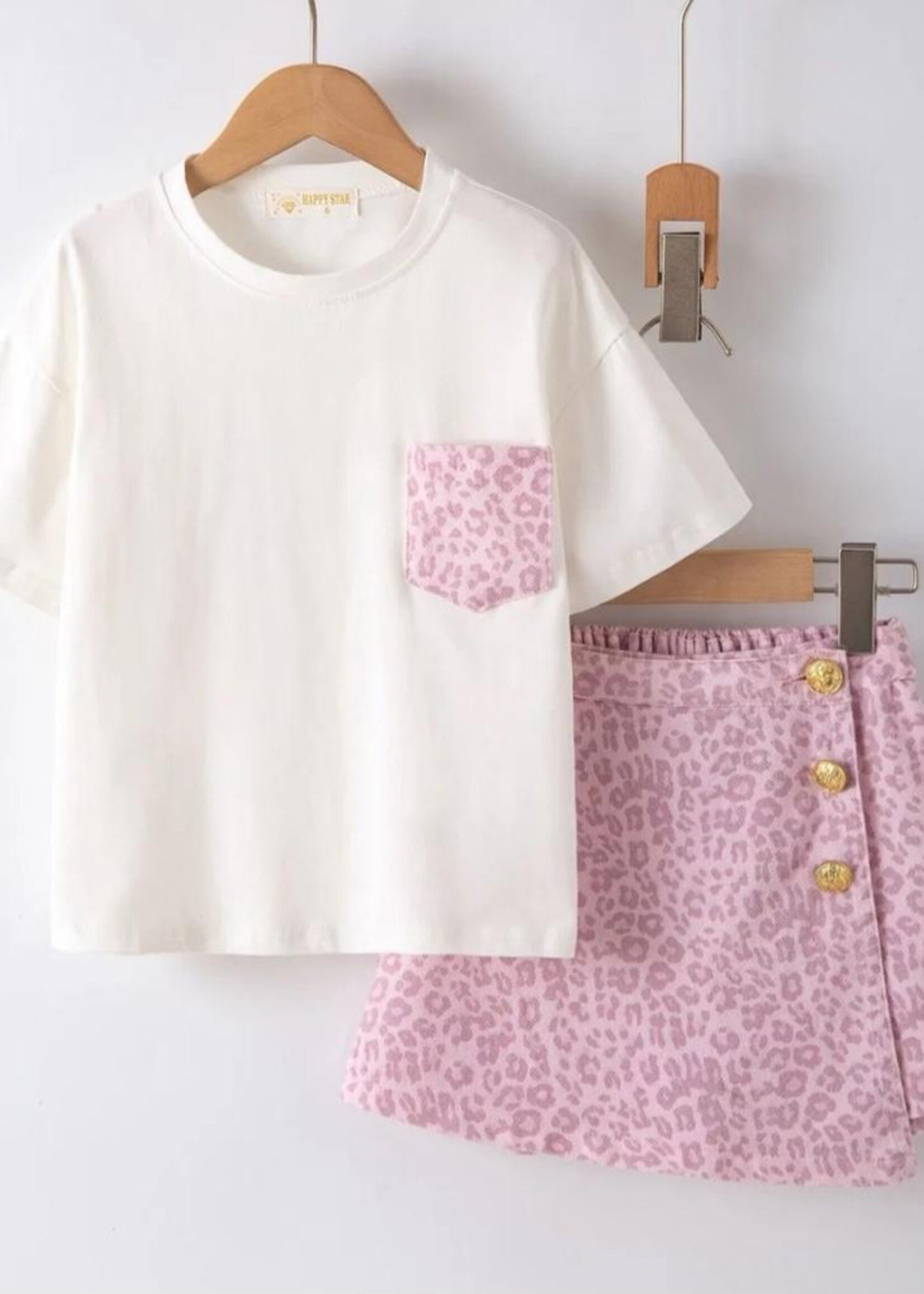 Wild Leopard Skort Set Pink