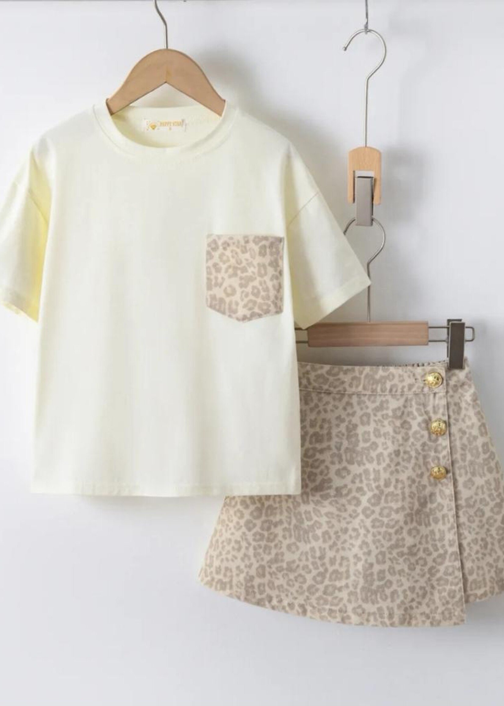 Wild Leopard Skort Set Beige