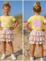 Hawai Ruffle Skort Lila/Geel