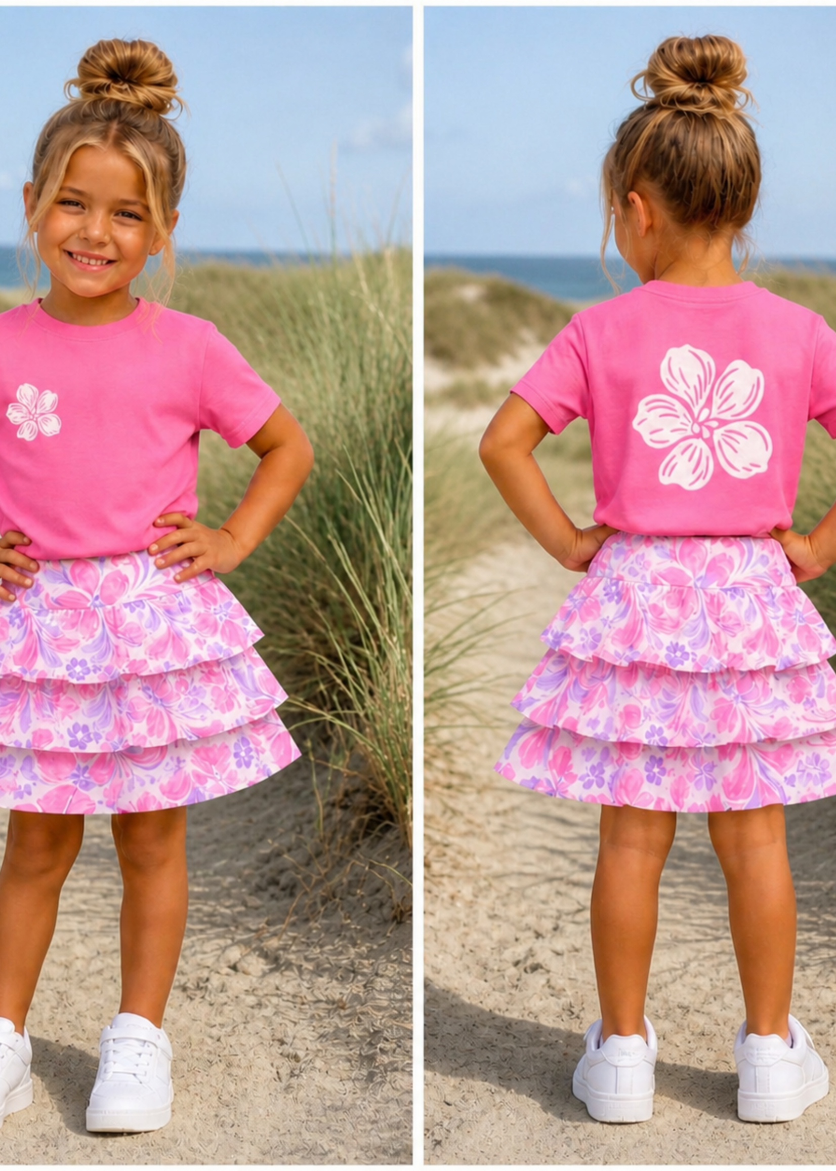 Hawai Flower Shirt Pink/White