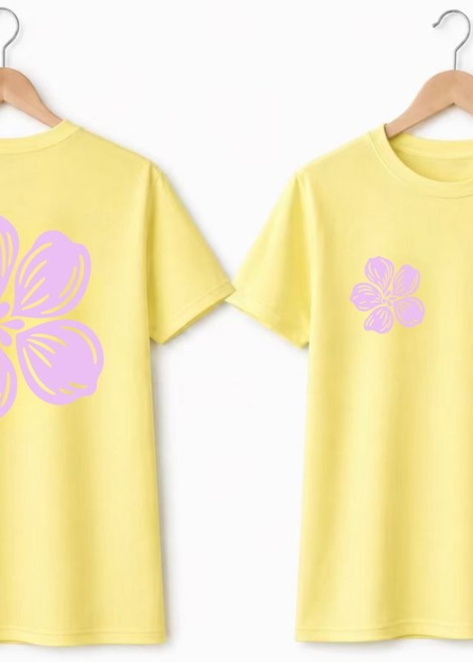 Hawai Flower Shirt Yellow/ Lila
