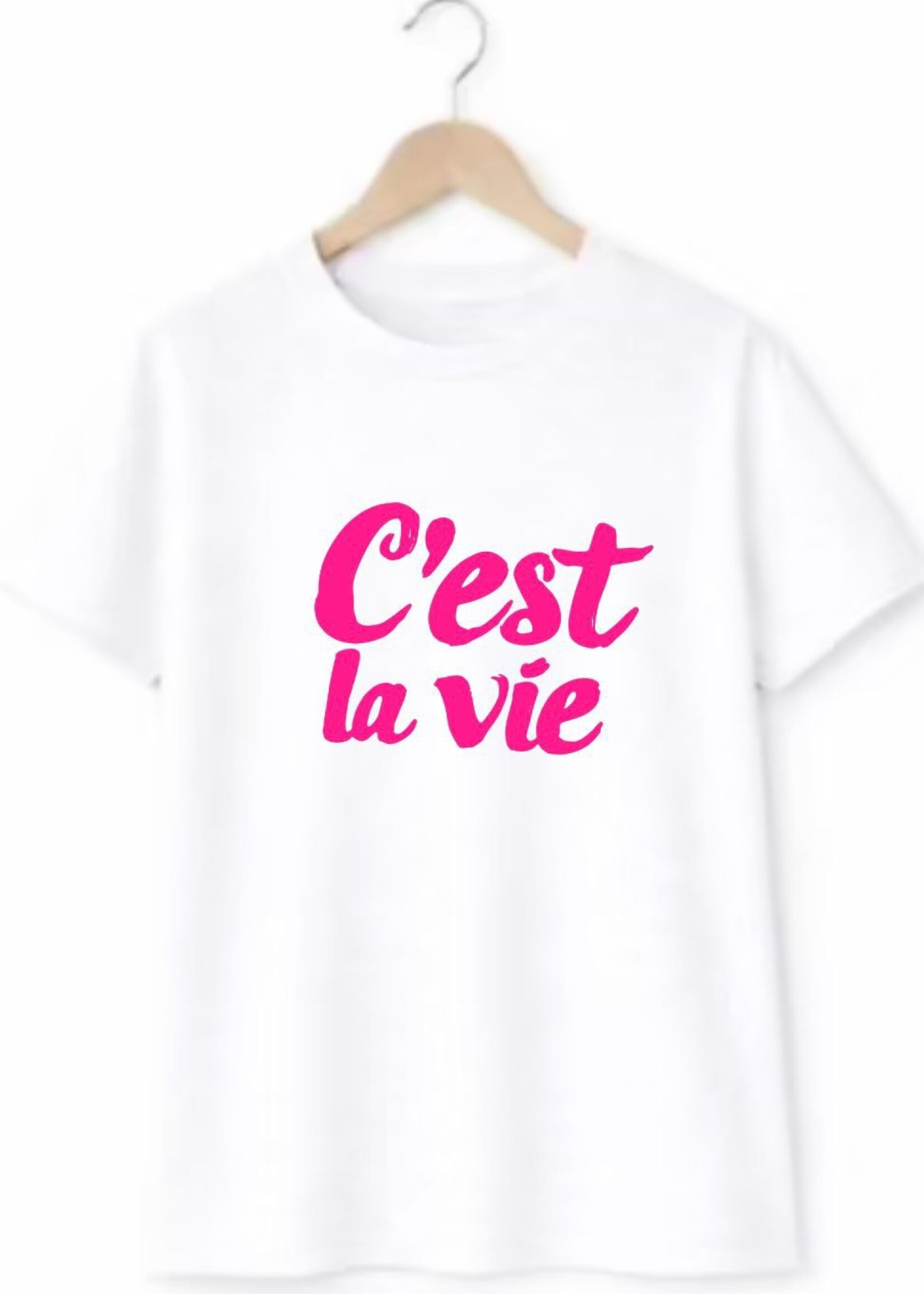 C'est La Vie Shirt White/Fuchsia