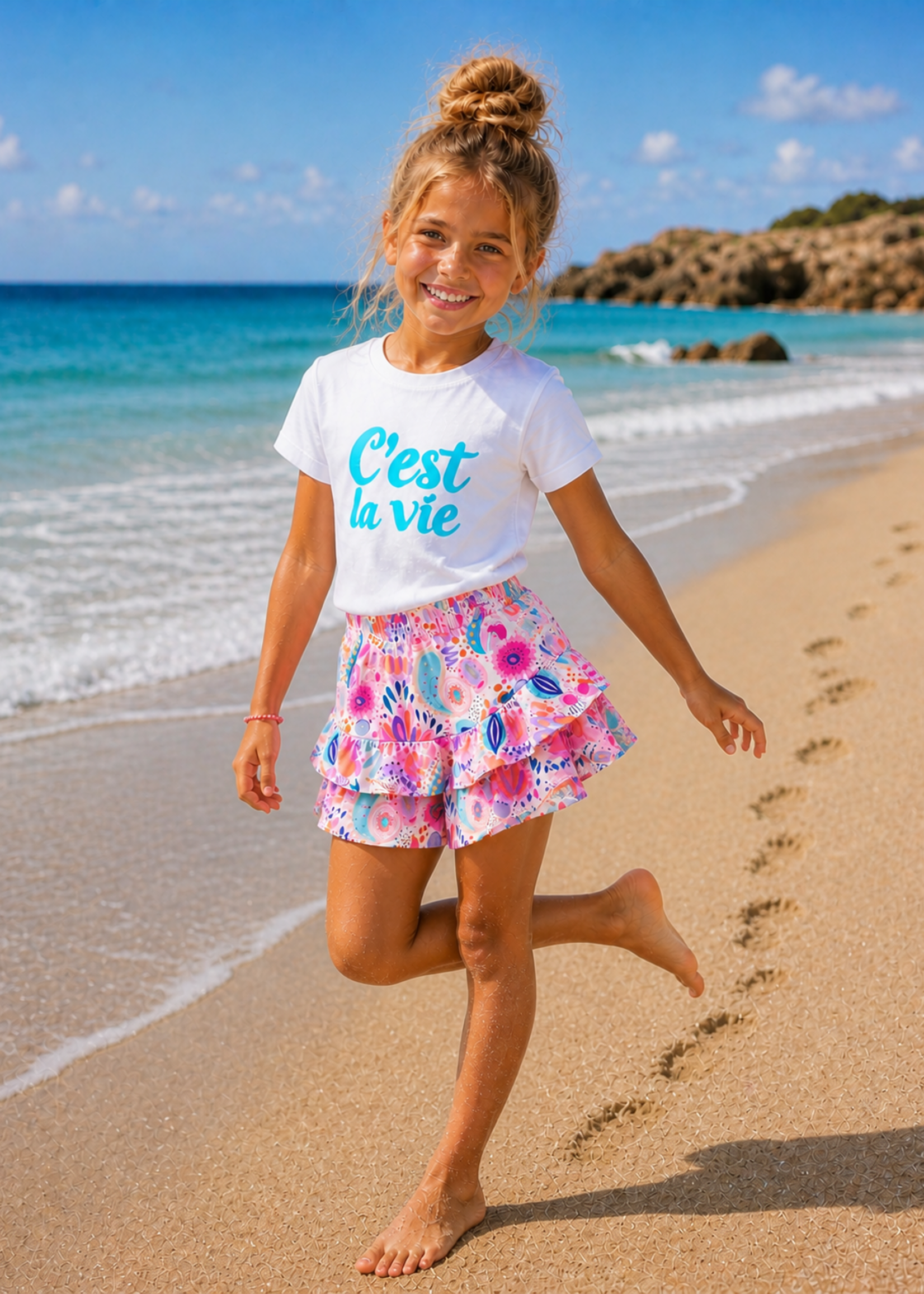 C' Est La Vie Skort Pink/Blue