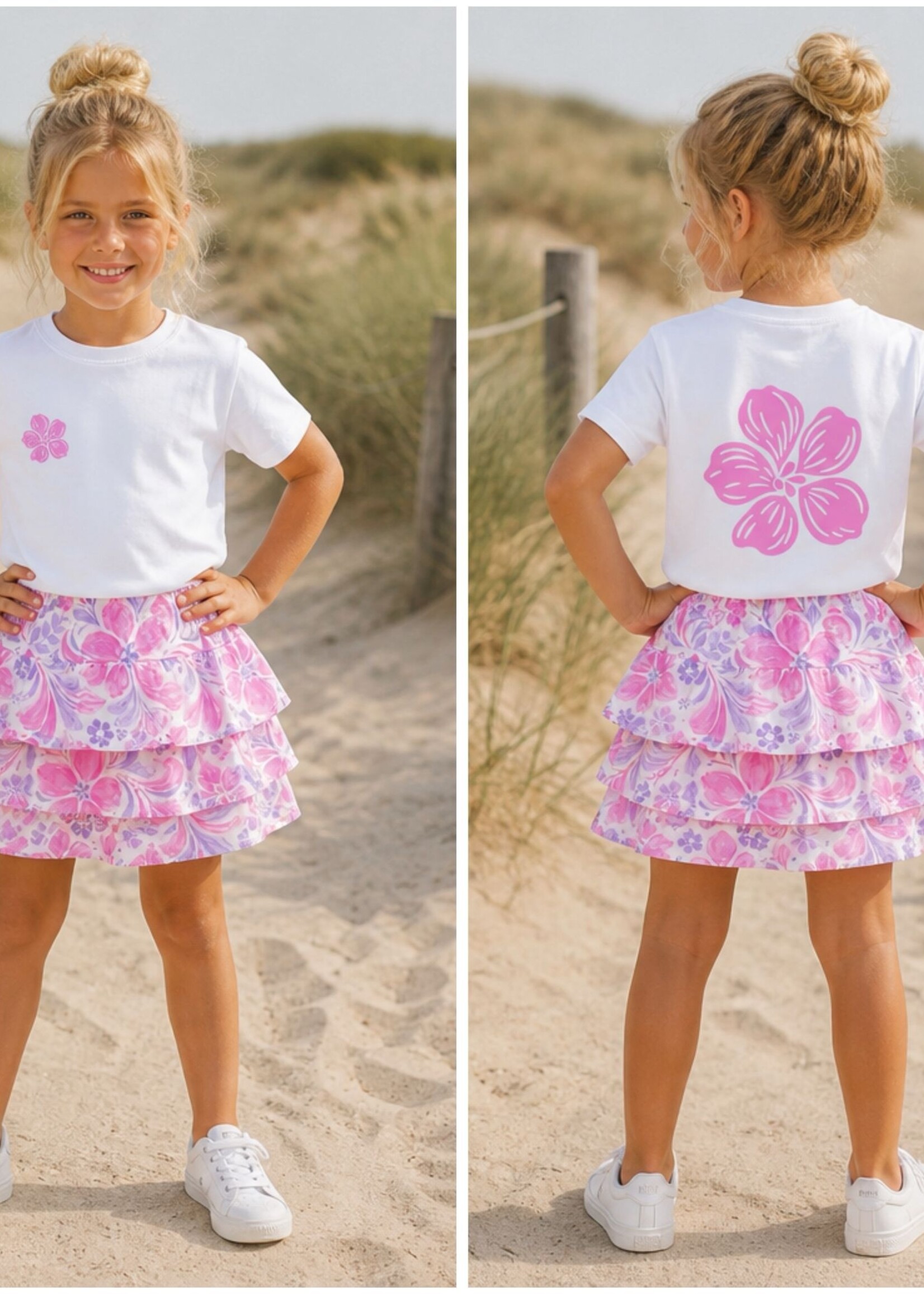Hawai Flower Shirt White/Pink