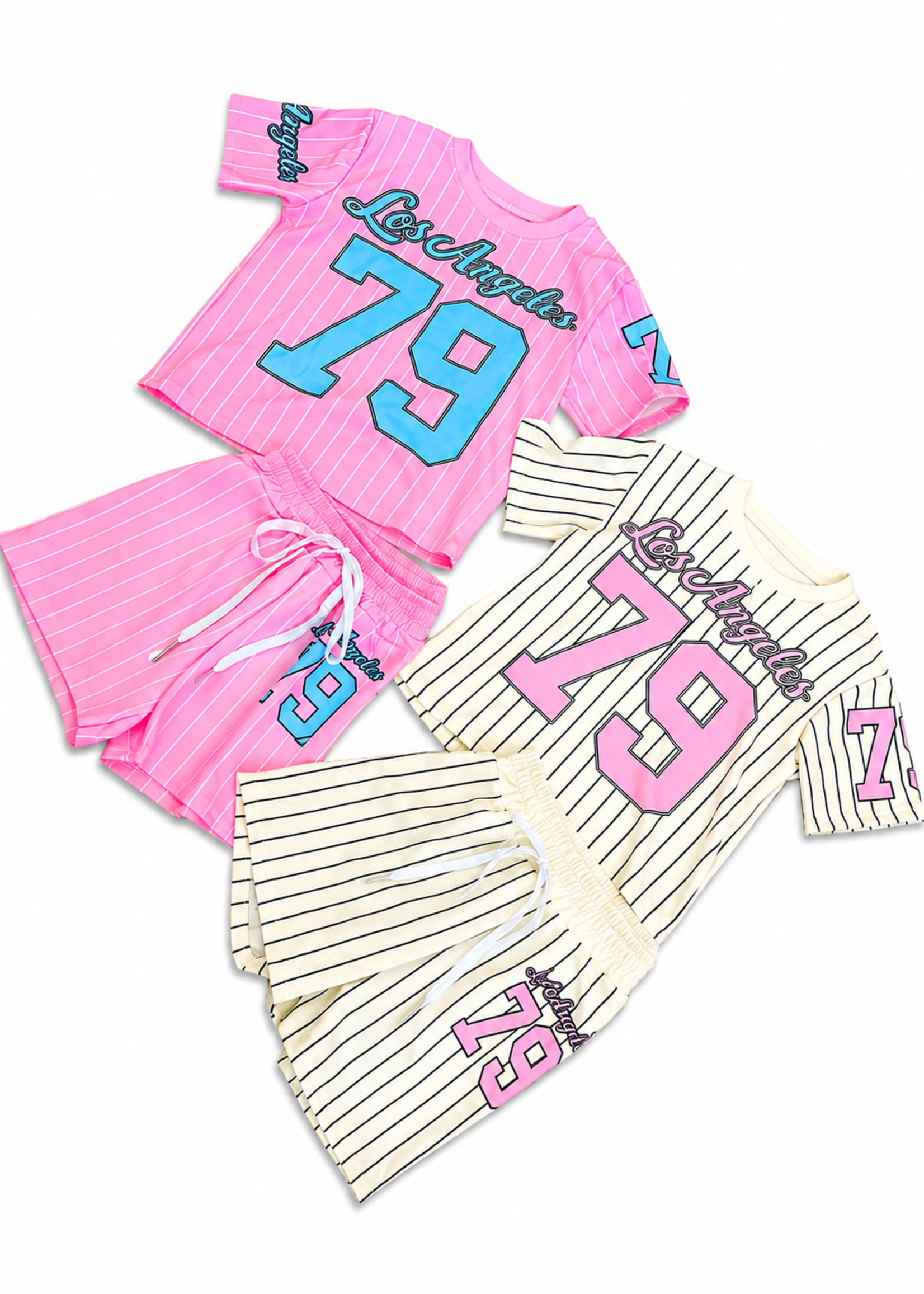 Baseball Los Angeles Set Pink