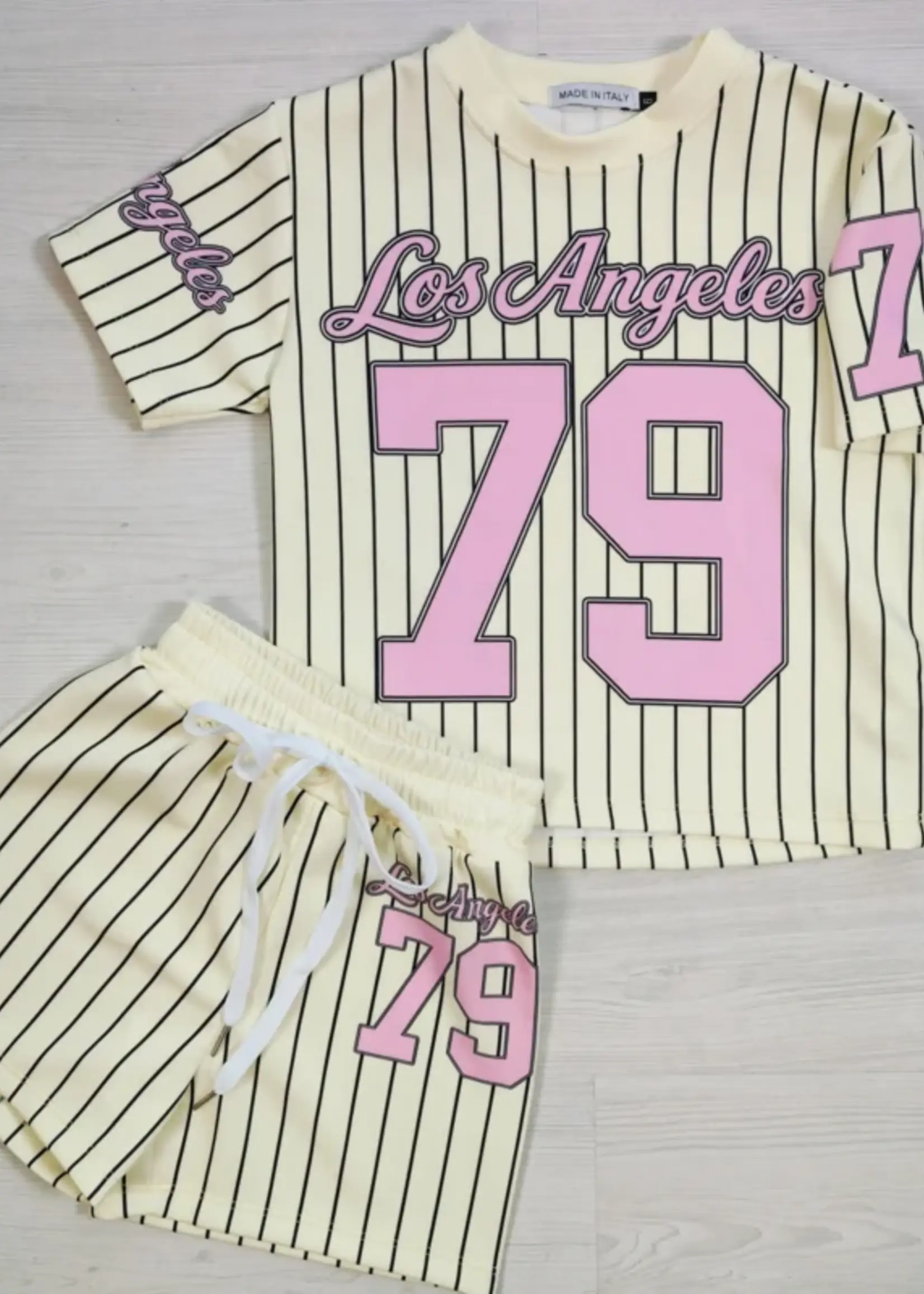 Baseball Los Angeles Set Soft Yellow