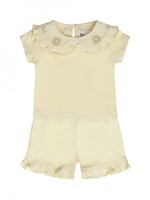 Dirkje Girls Ruffle Flower Set Sand
