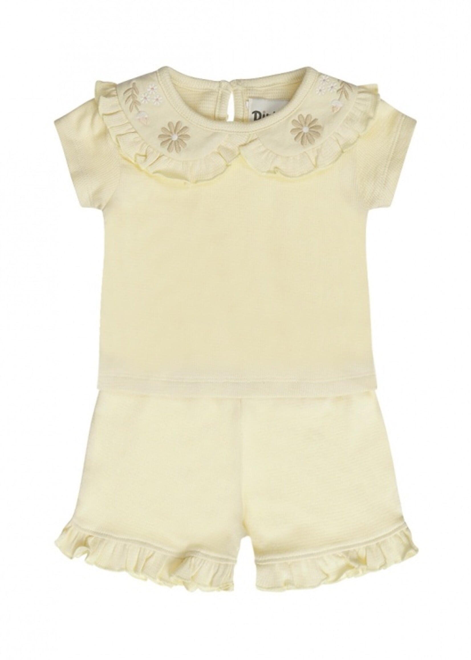 Dirkje Girls Ruffle Flower Set Sand