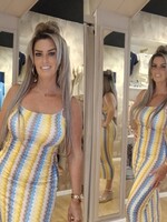 Dames SummerDress Zigzag Blue/Yellow
