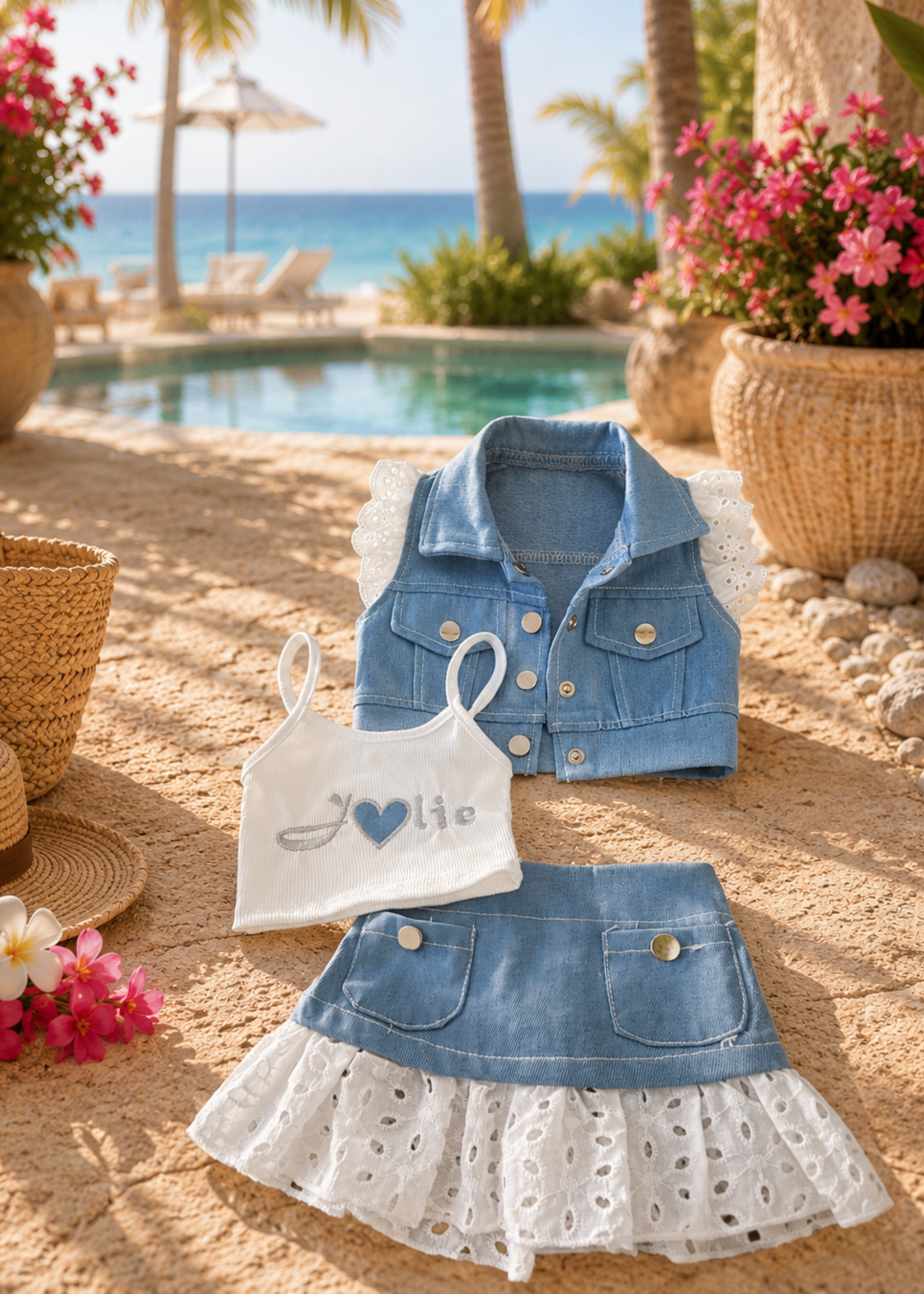 Girls Jolie Broderie Set