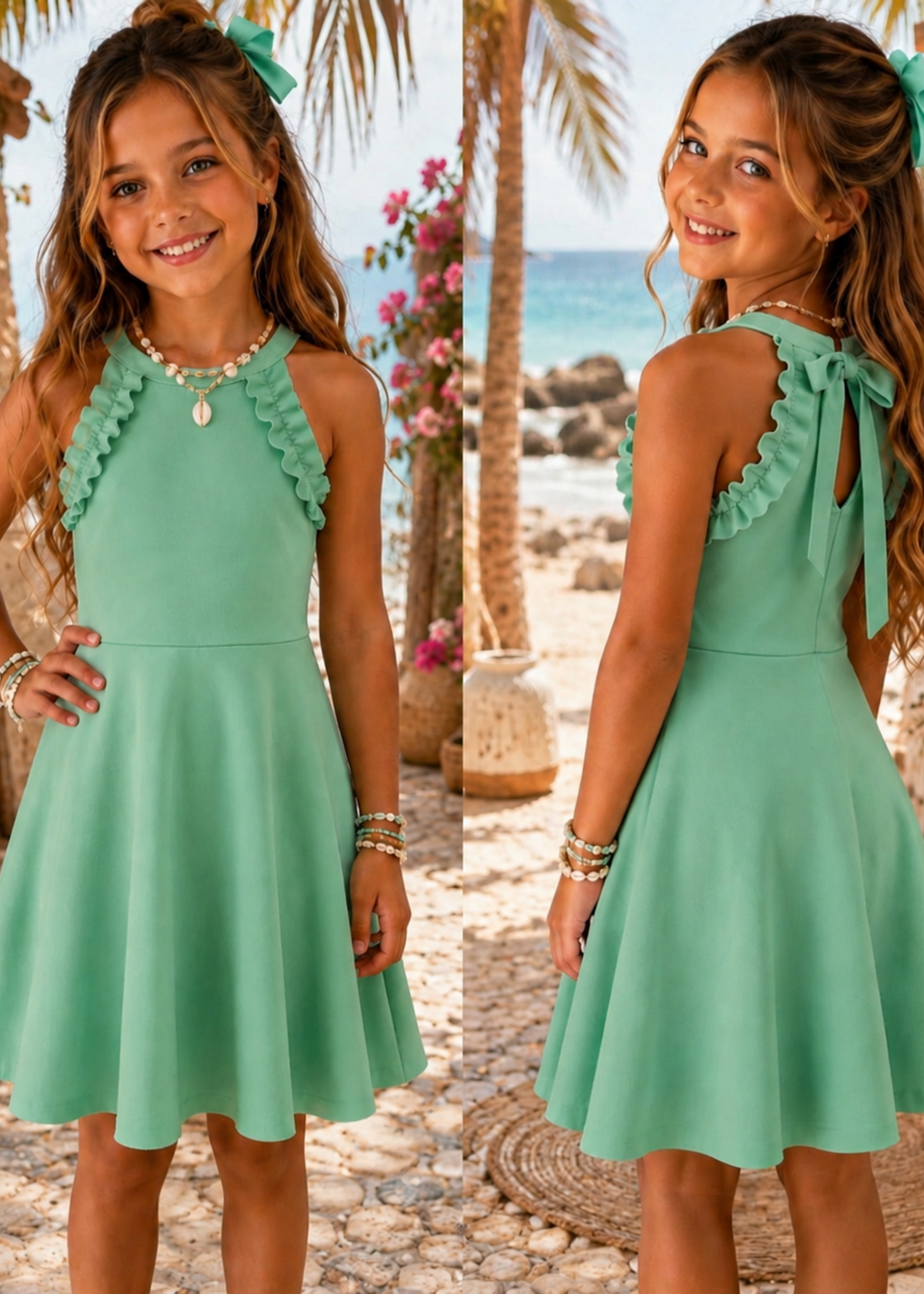 Paradise Dress Turquise/Green