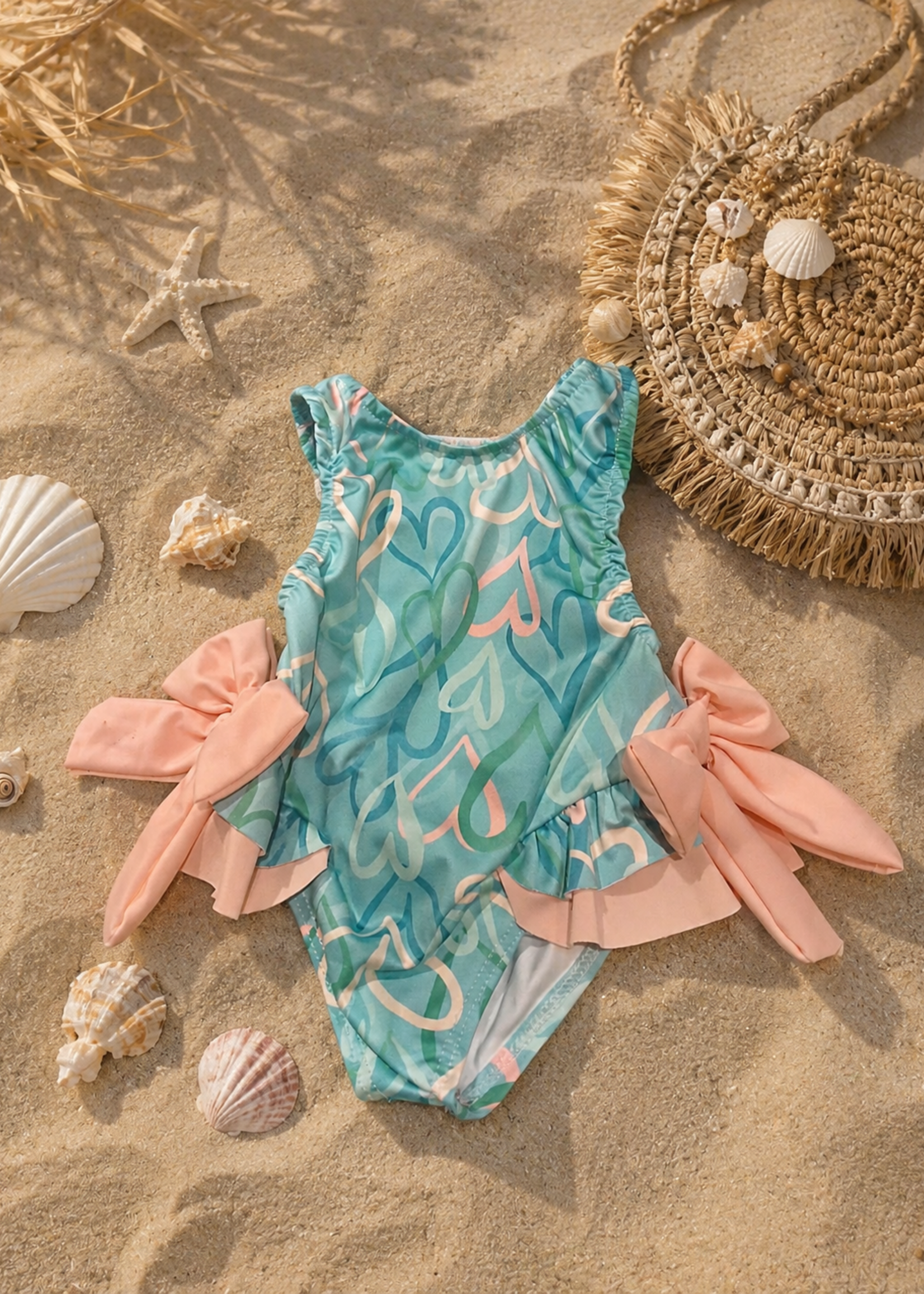 Luxury Swimwear Hearts Turquise