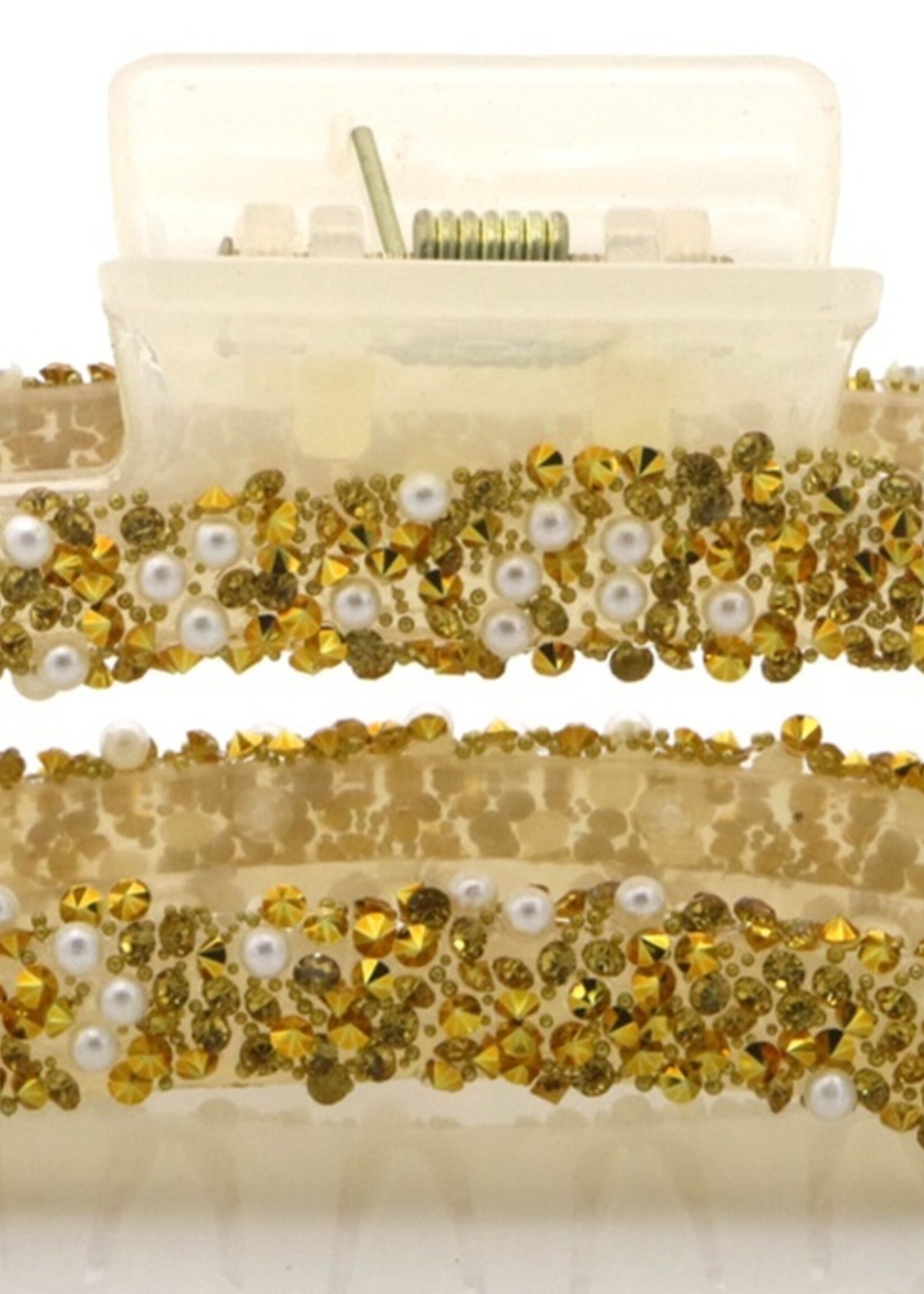 Haarklem Glitter Pearls Gold