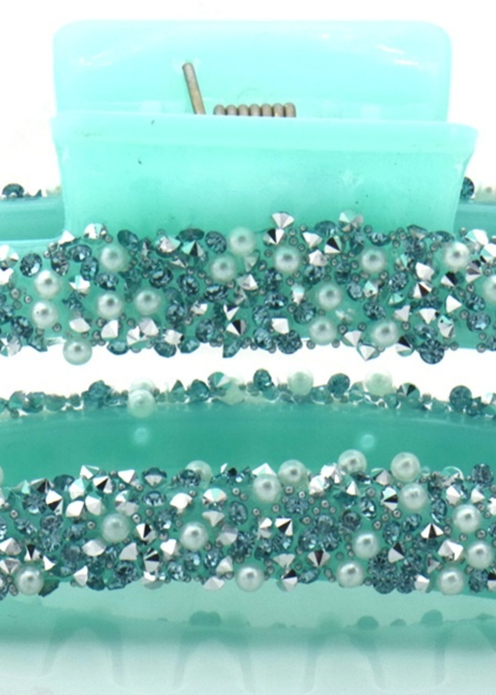 Haarklem Glitter Pearls Mint