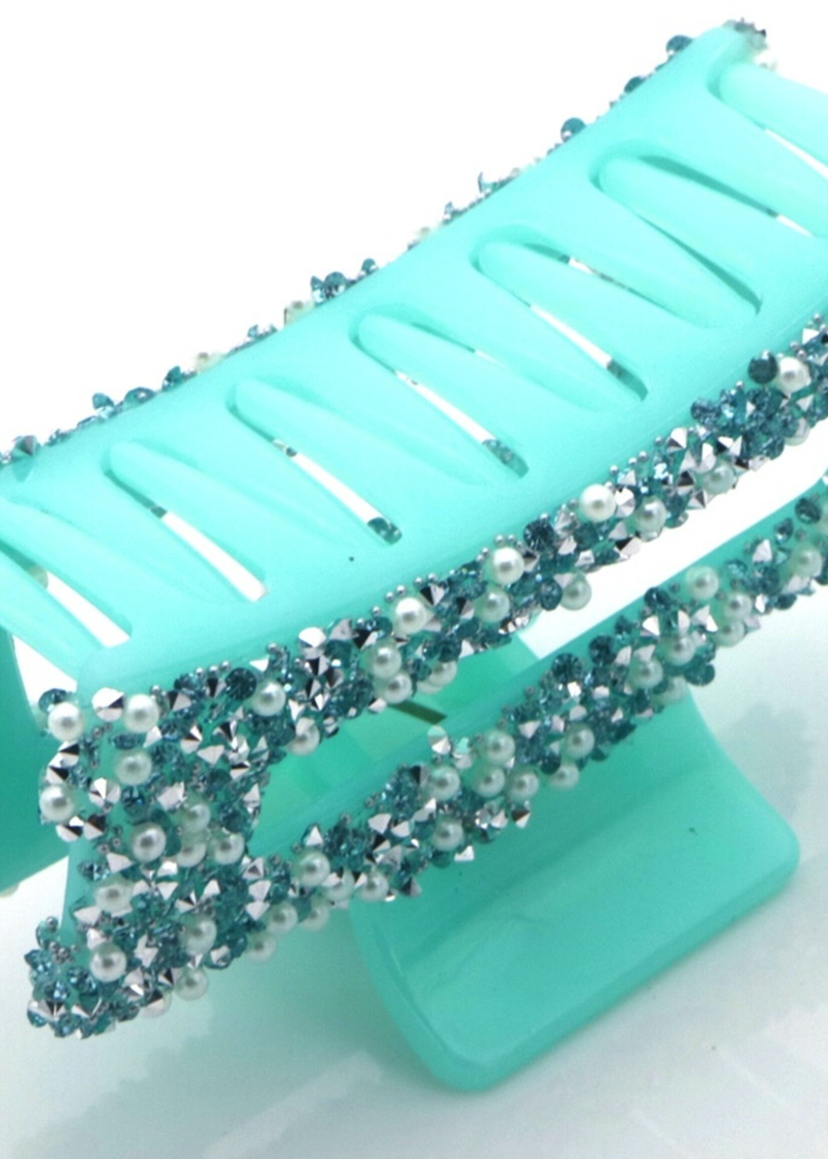 Haarklem Glitter Pearls Mint