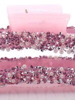 Haarklem Glitter Pearls Pink