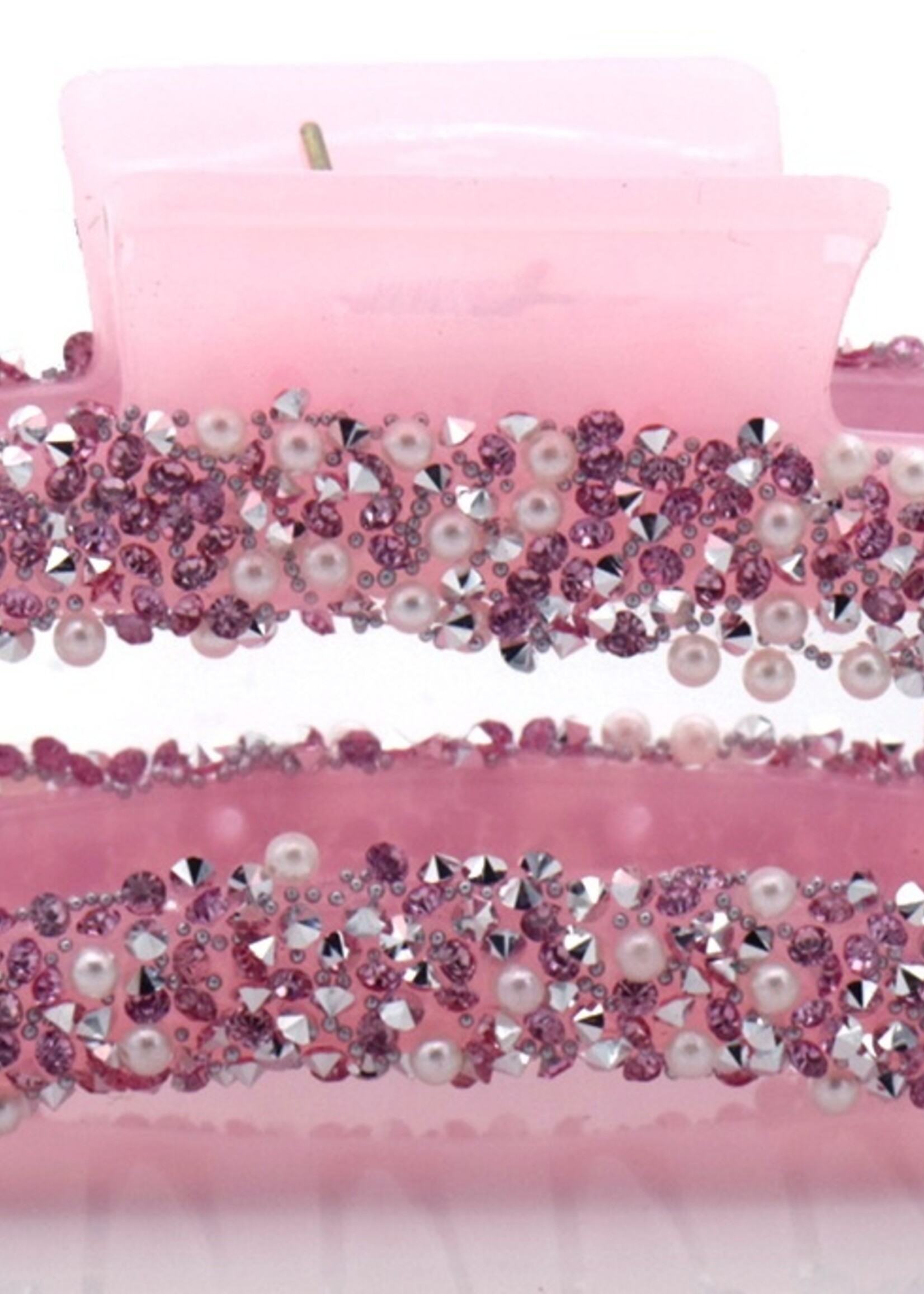 Haarklem Glitter Pearls Pink