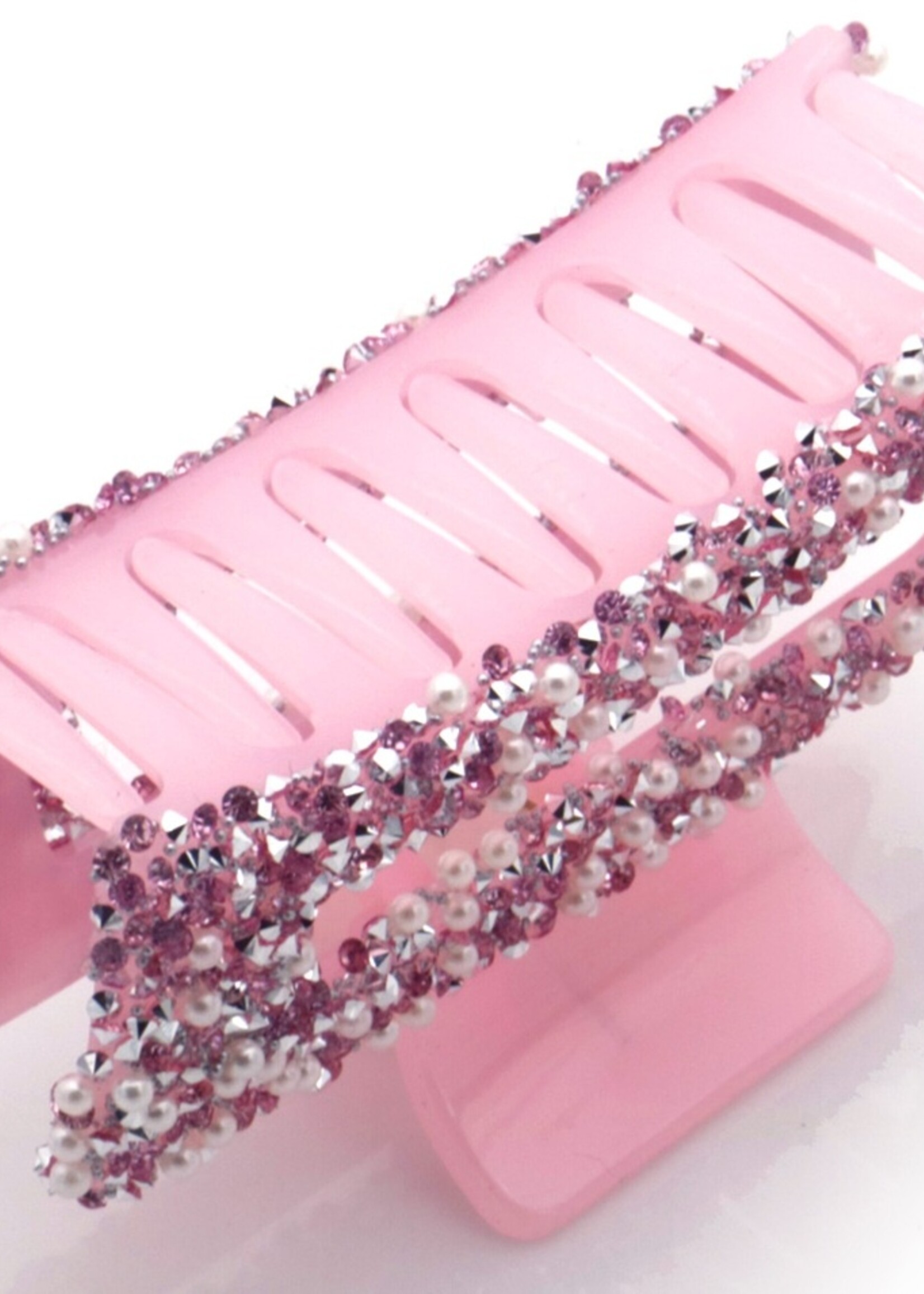 Haarklem Glitter Pearls Pink
