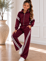 Sporty Stripe Set Bordeaux