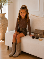 B Leather Short Choco