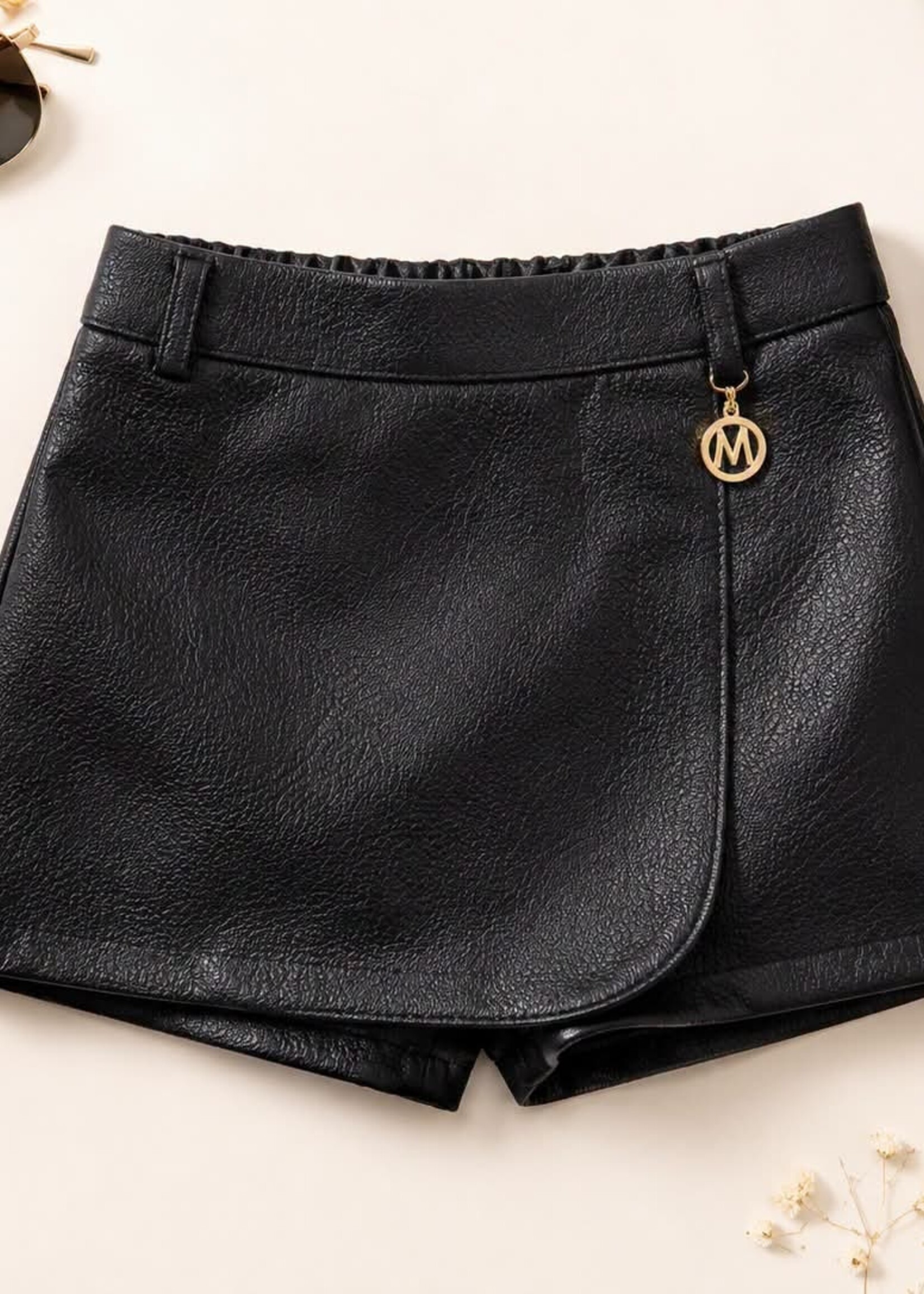 Luxe Leather Skort Black