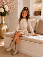 Lace Broche Top Beige