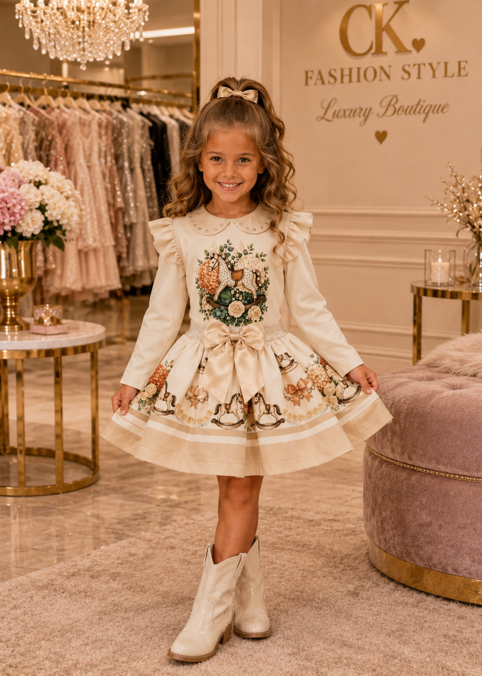 Luxury Horse Set Beige